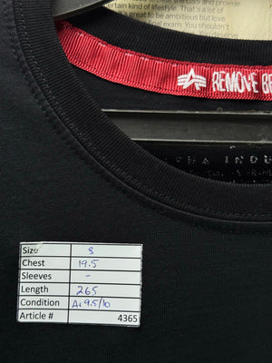 Alpha Industries® Small | Chest: 19.5" | Black | Cotton | 4365 - Genuine Maal