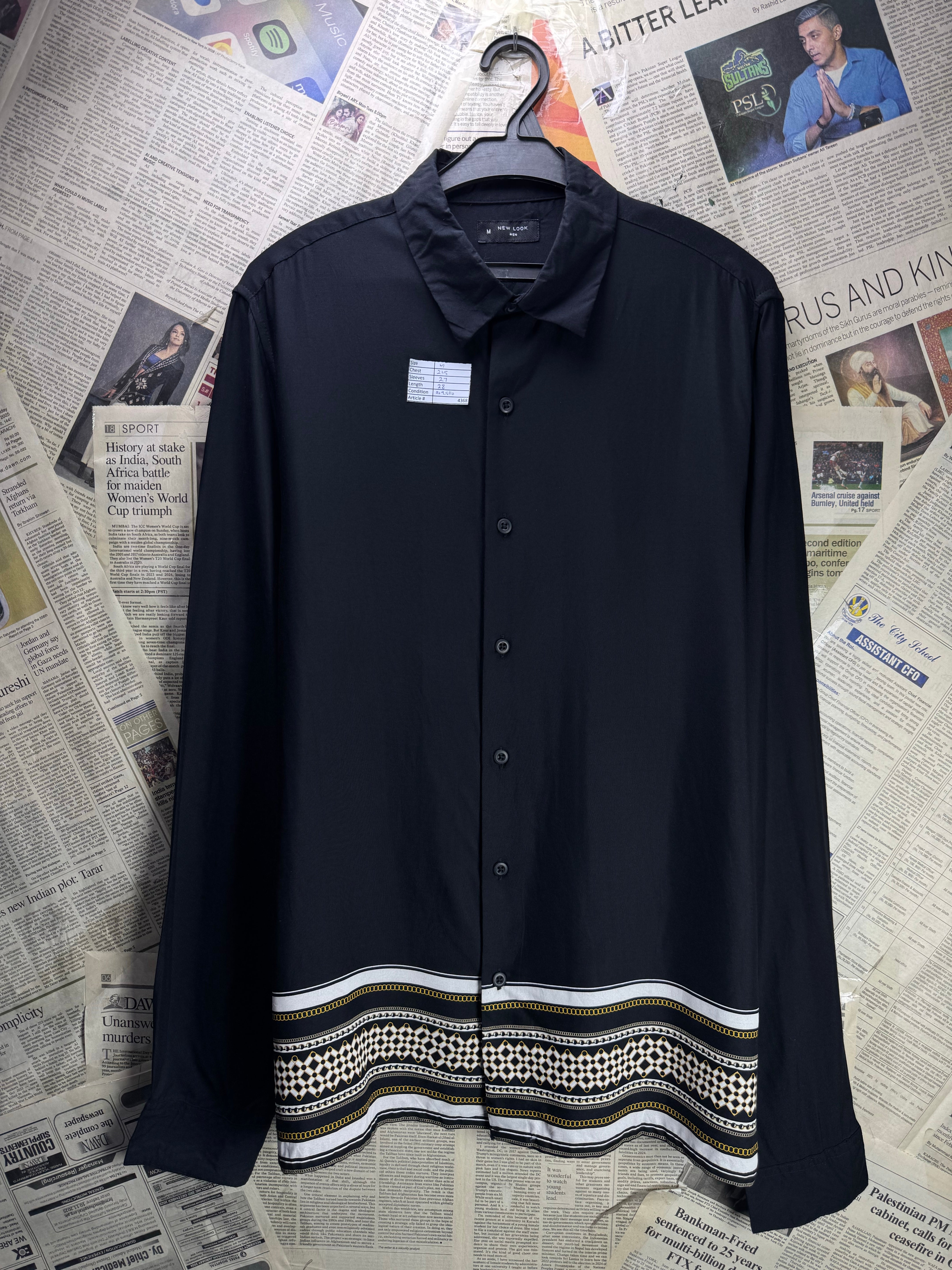 New Look® Medium | Chest: 21.5" | Black | Shirt | Viscose | 4368 - Genuine Maal