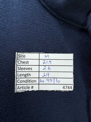 Primark® Medium | Chest: 21.5" | Navy Blue | Band Collar Shirt | Cotton | 4744 - Genuine Maal