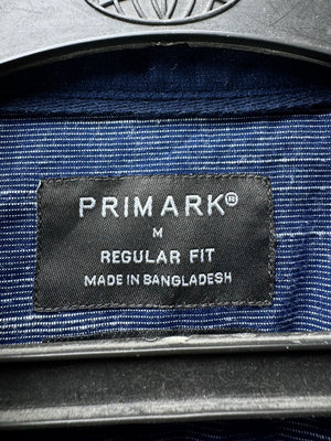 Primark® Medium | Chest: 21.5" | Navy Blue | Band Collar Shirt | Cotton | 4744 - Genuine Maal