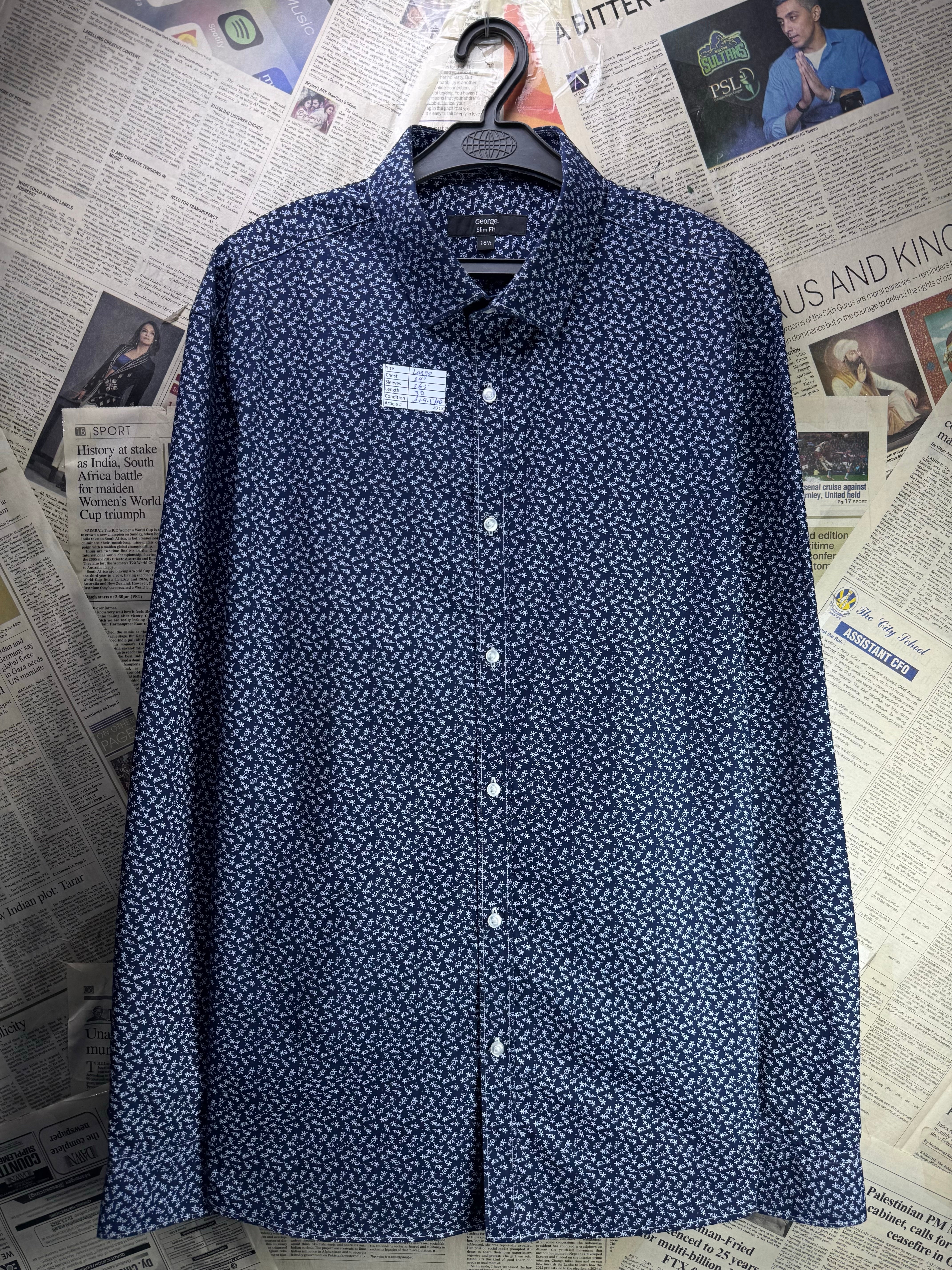 George® Large | Chest: 24" | Collar 16.5" | Shirt | Poly - Cotton | 4713 - Genuine Maal