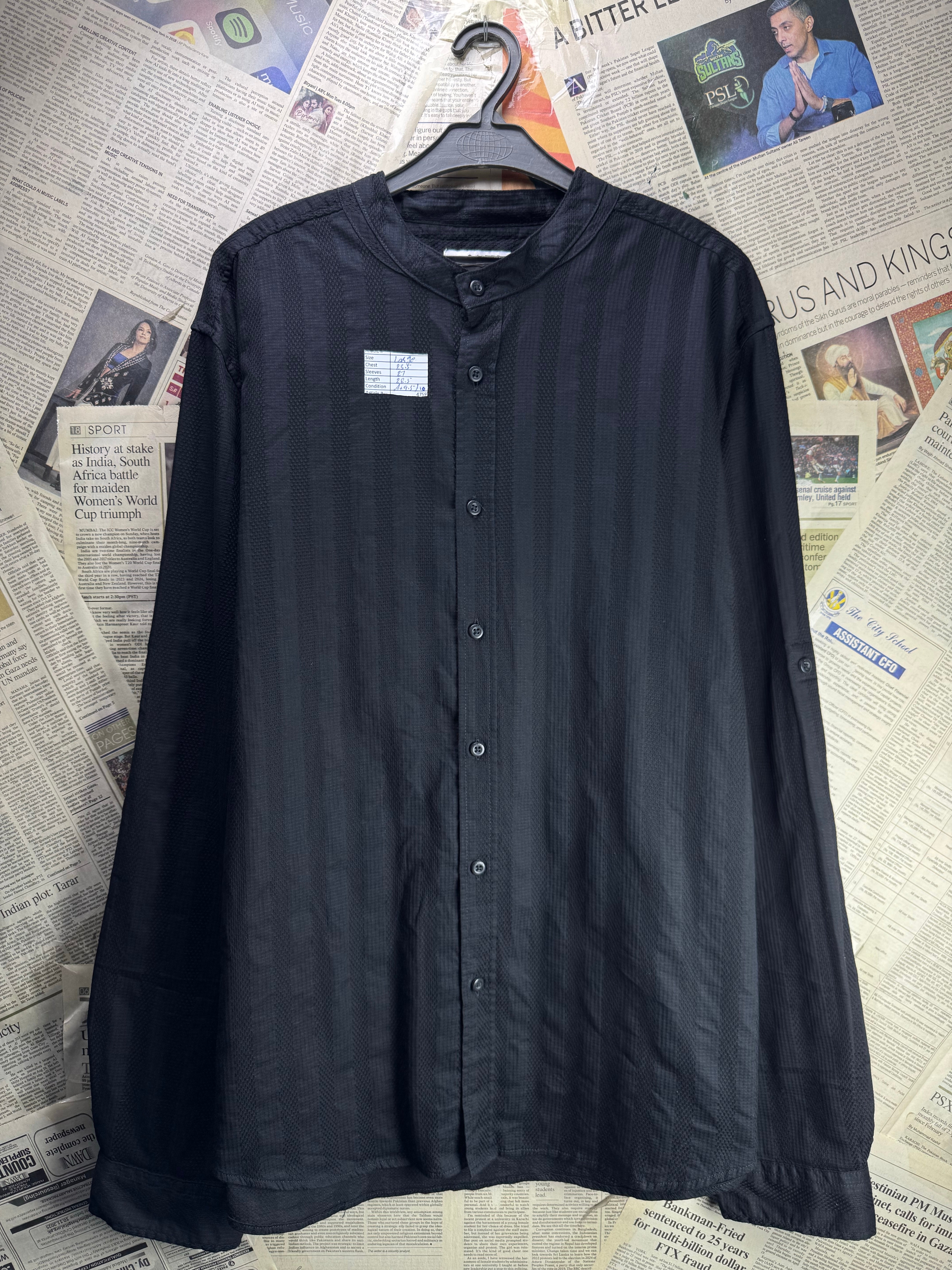 Smogg® Large | Chest: 23.5" | Band Collar Shirt | Cotton | 4759 - Genuine Maal