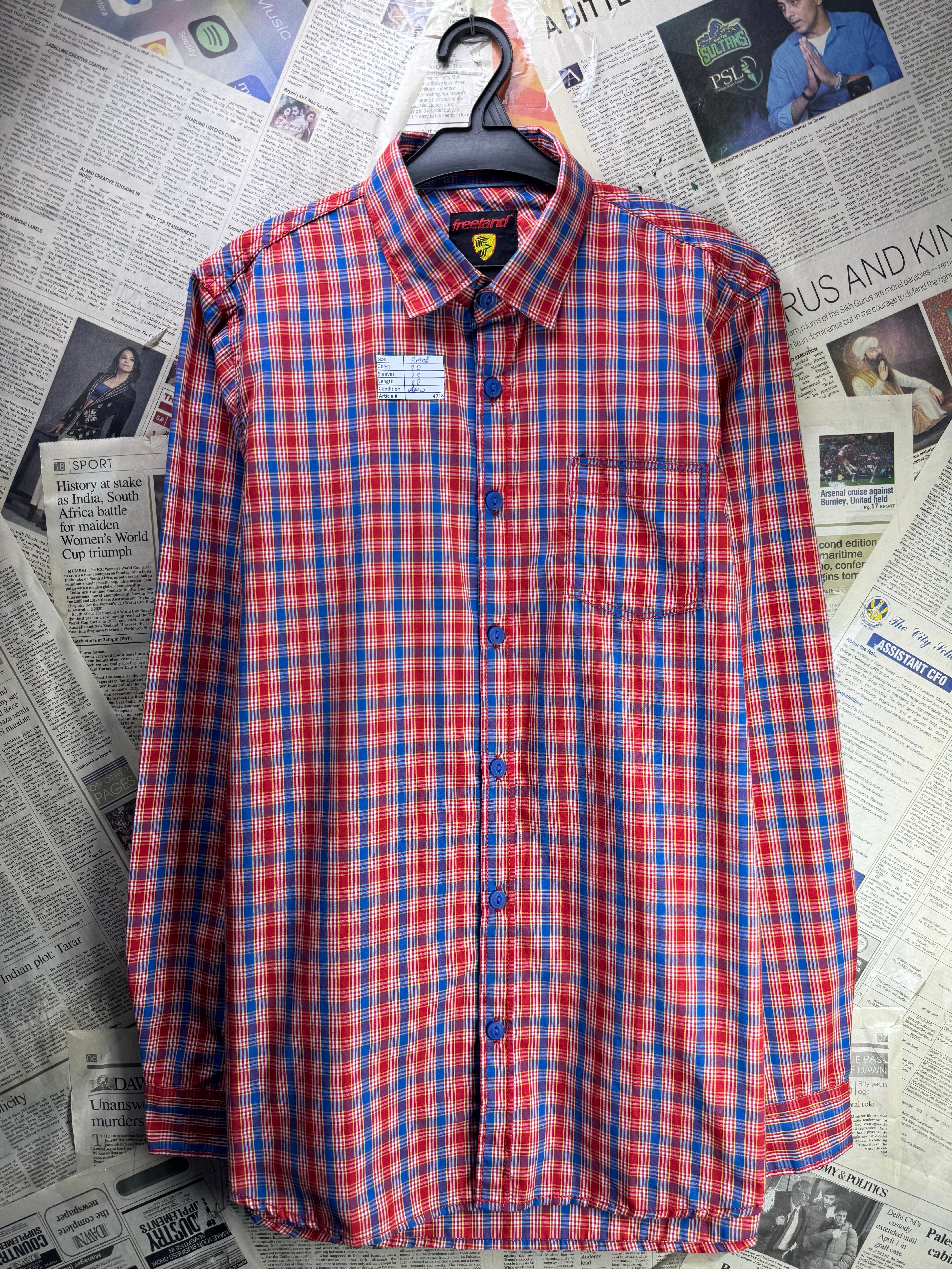 Freeland® Small | Chest: 20" | Check | Shirt | Cotton | 4718 - Genuine Maal