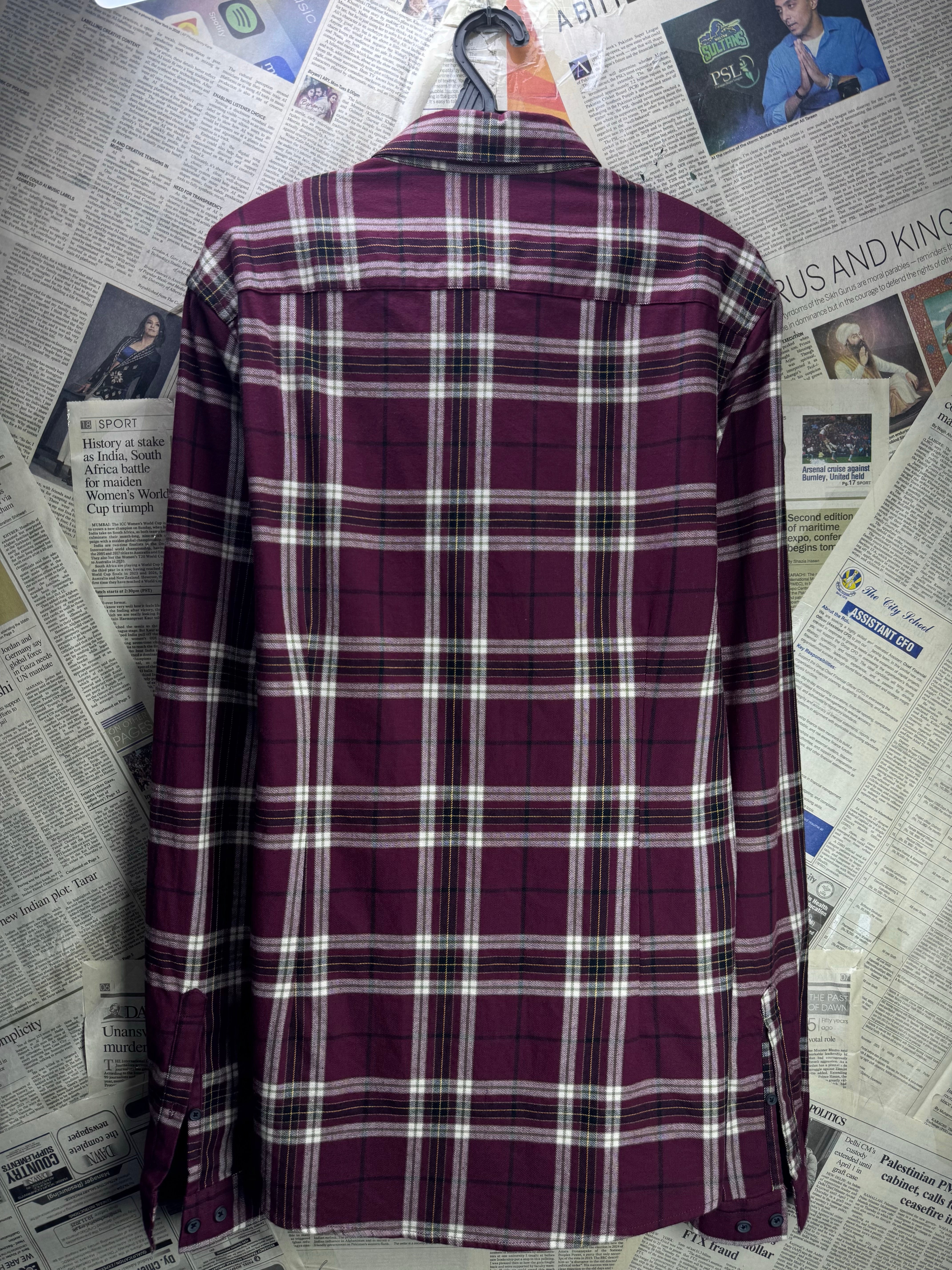 Asos® Small | Chest: 21" | Check | Shirt | Cotton - Elastane | 4530 - Genuine Maal