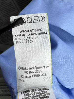 M&S® Medium | Chest: 22" | Blue | Collar 15" | Shirt | Poly - Cotton | 4529 - Genuine Maal