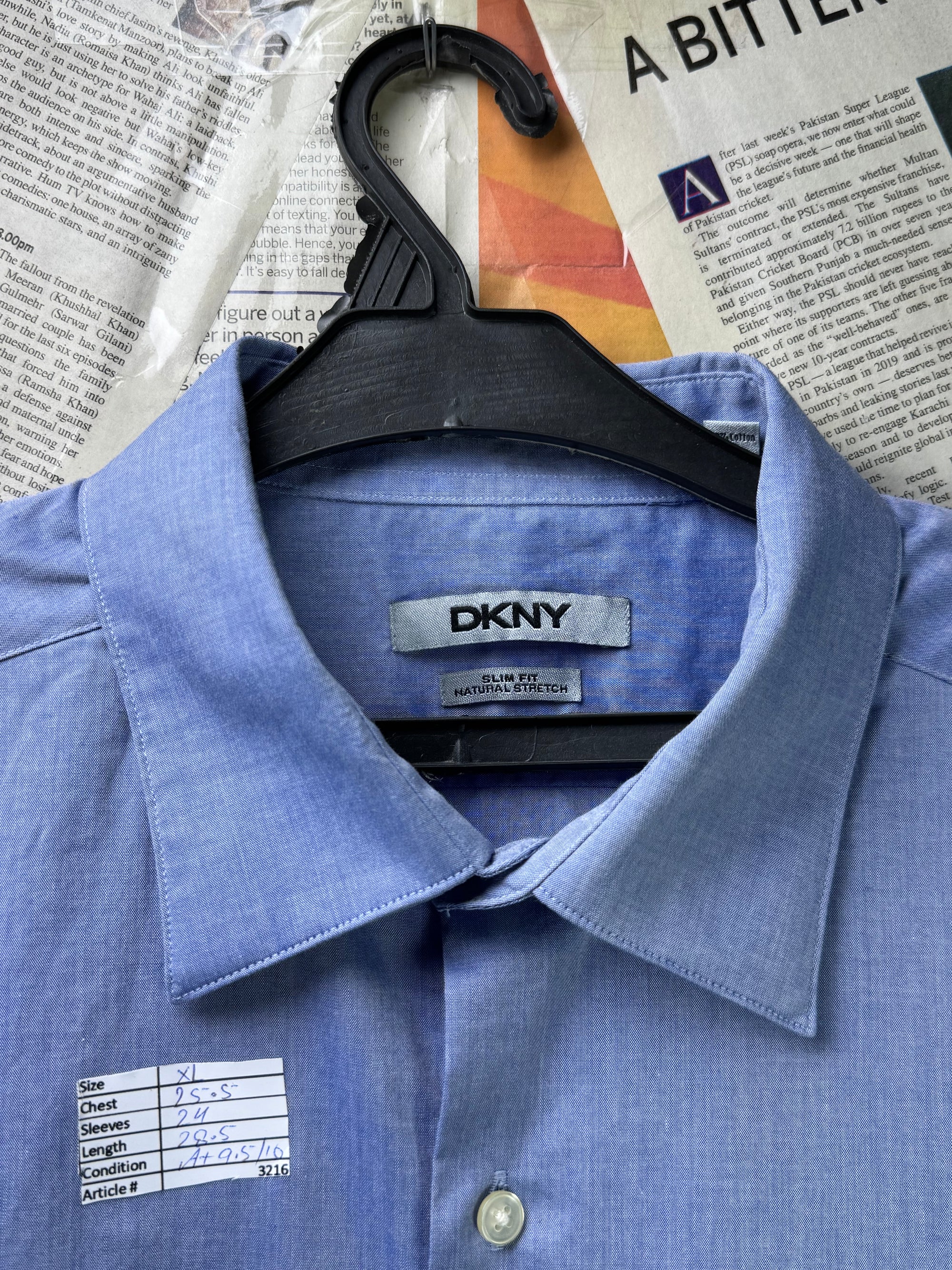 Dkny® XL | Chest: 25.5" | Sky Blue | Shirt | Cotton | 3216 - Genuine Maal