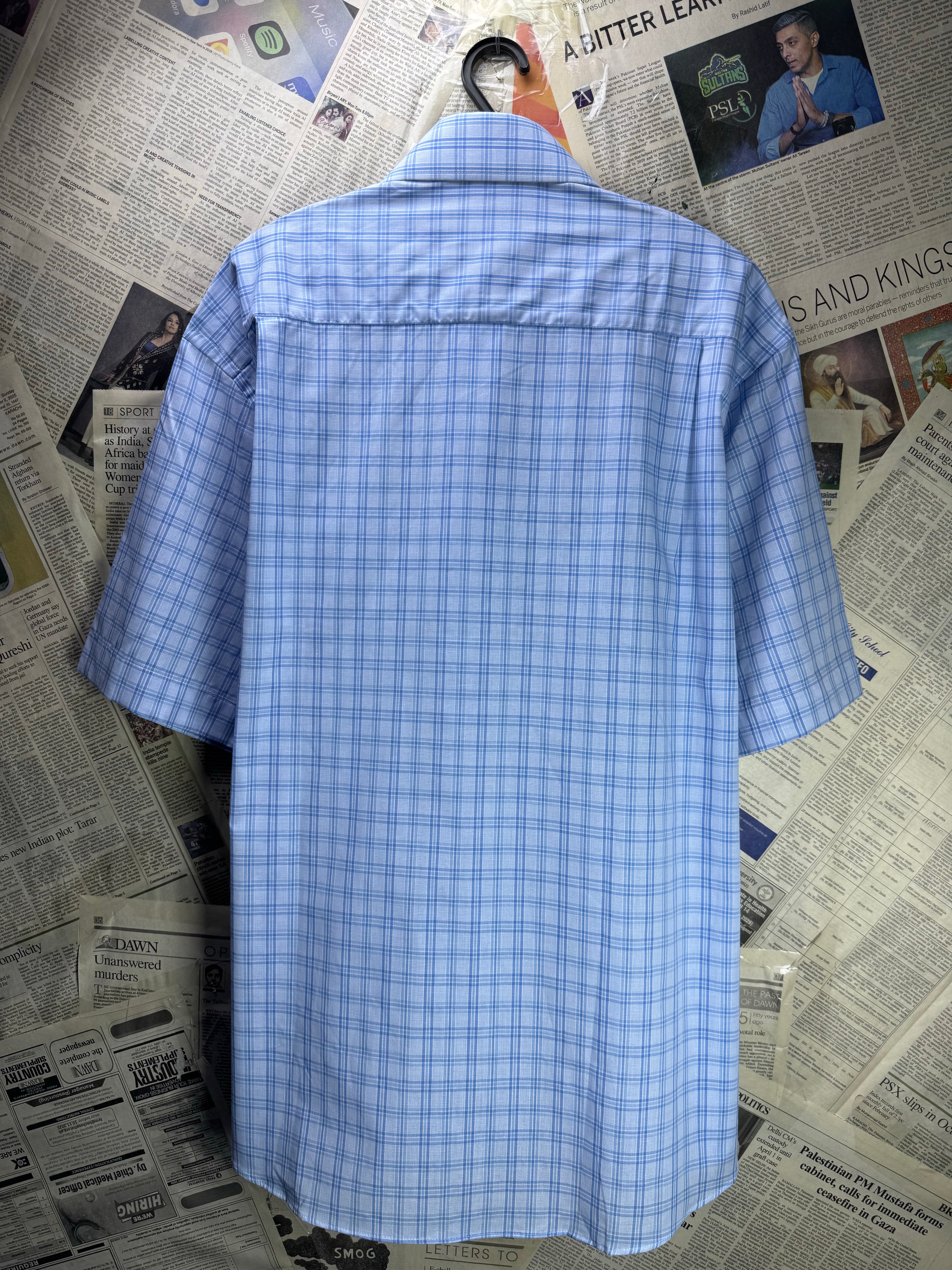 Bhs® XXL | Chest: 26.5" | Check | Collar 17" Shirt | Cotton - Poly | 4737 - Genuine Maal