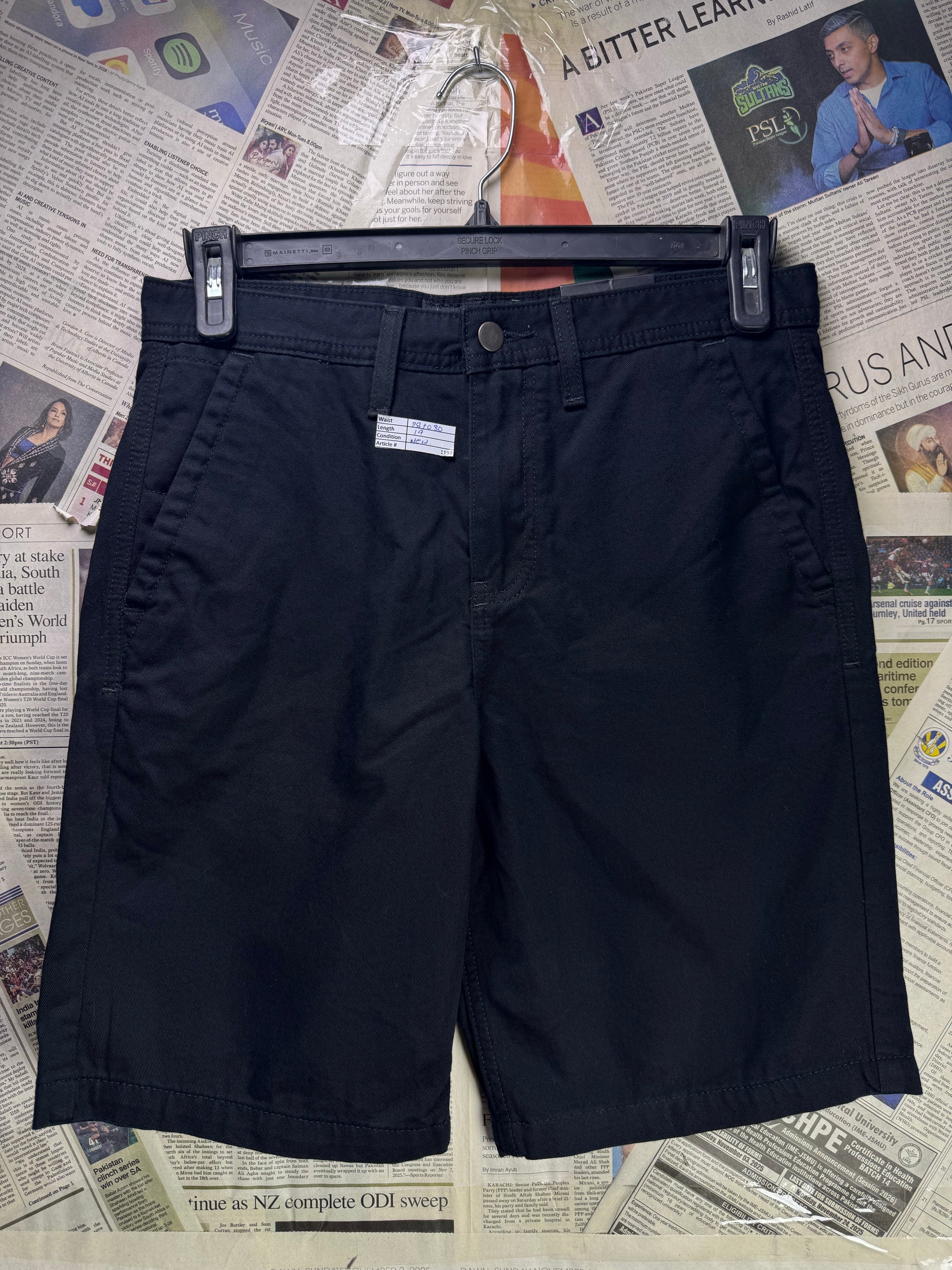 Empyre® Waist: 28" to 30" | Black | Golf Shorts | Cotton | 1197 - Genuine Maal
