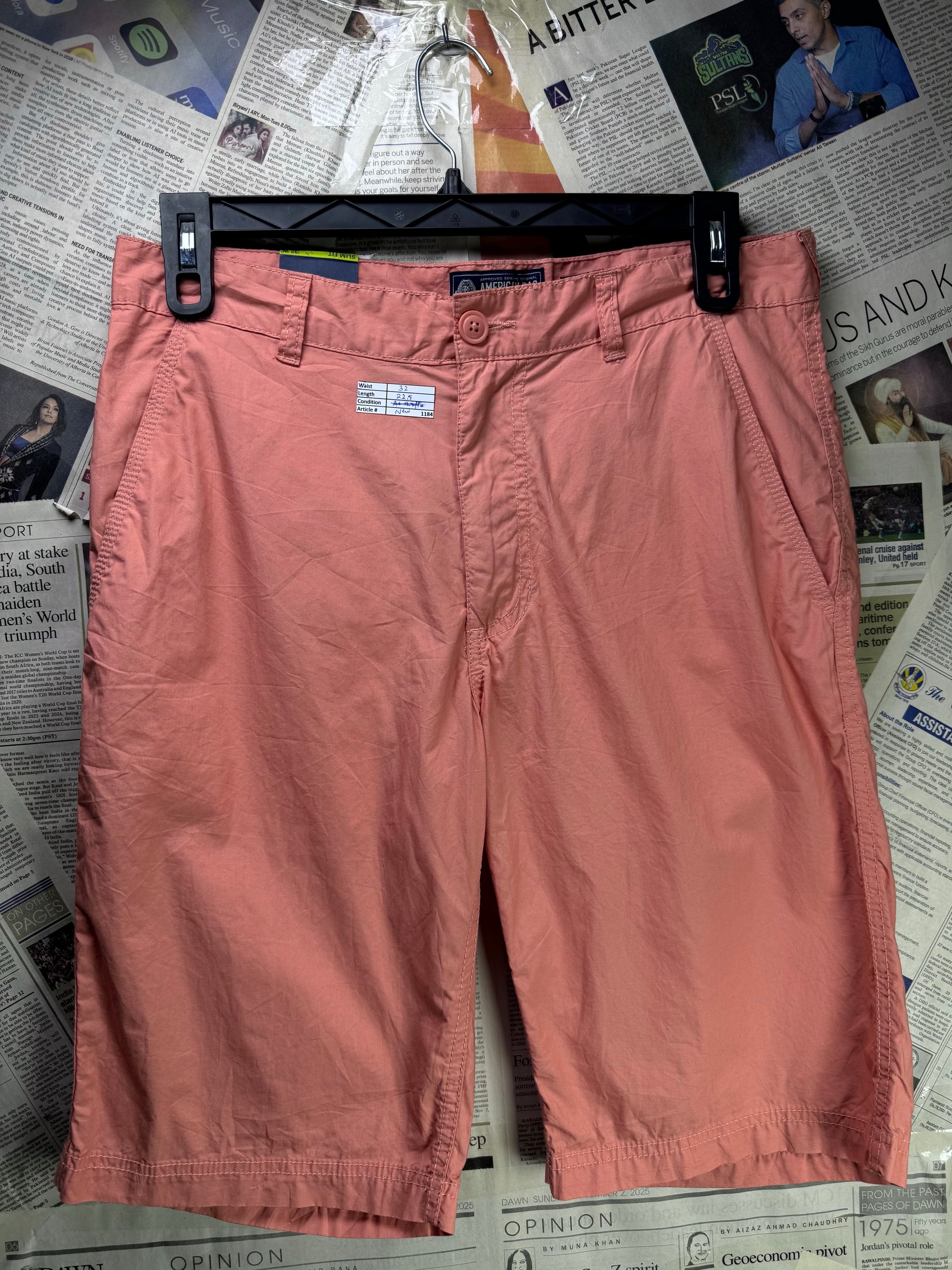 American Rag® Waist: 32" | Pastel Peach | Slim Fit Golf Shorts | Cotton | 1184 - Genuine Maal