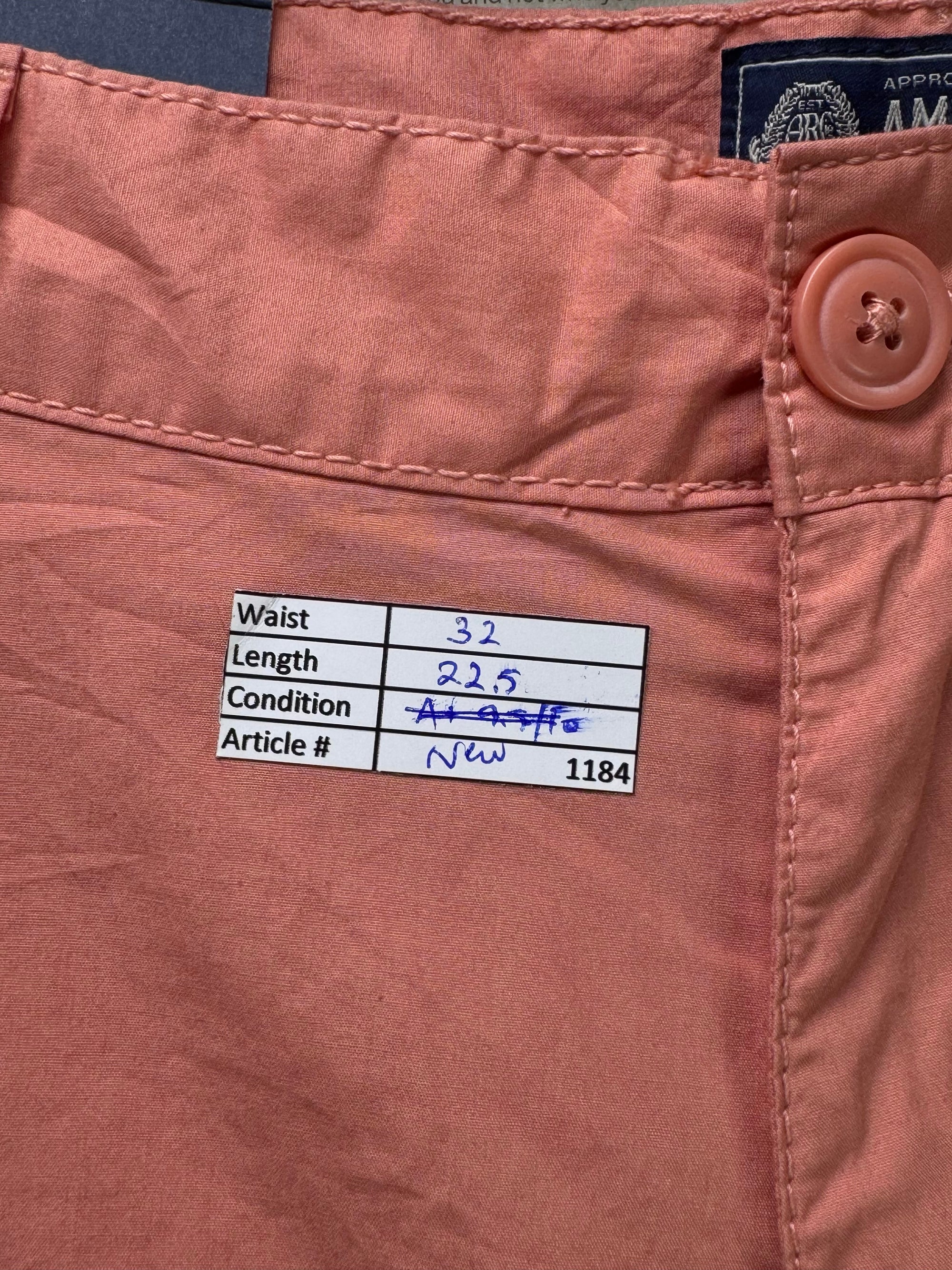 American Rag® Waist: 32" | Pastel Peach | Slim Fit Golf Shorts | Cotton | 1184 - Genuine Maal