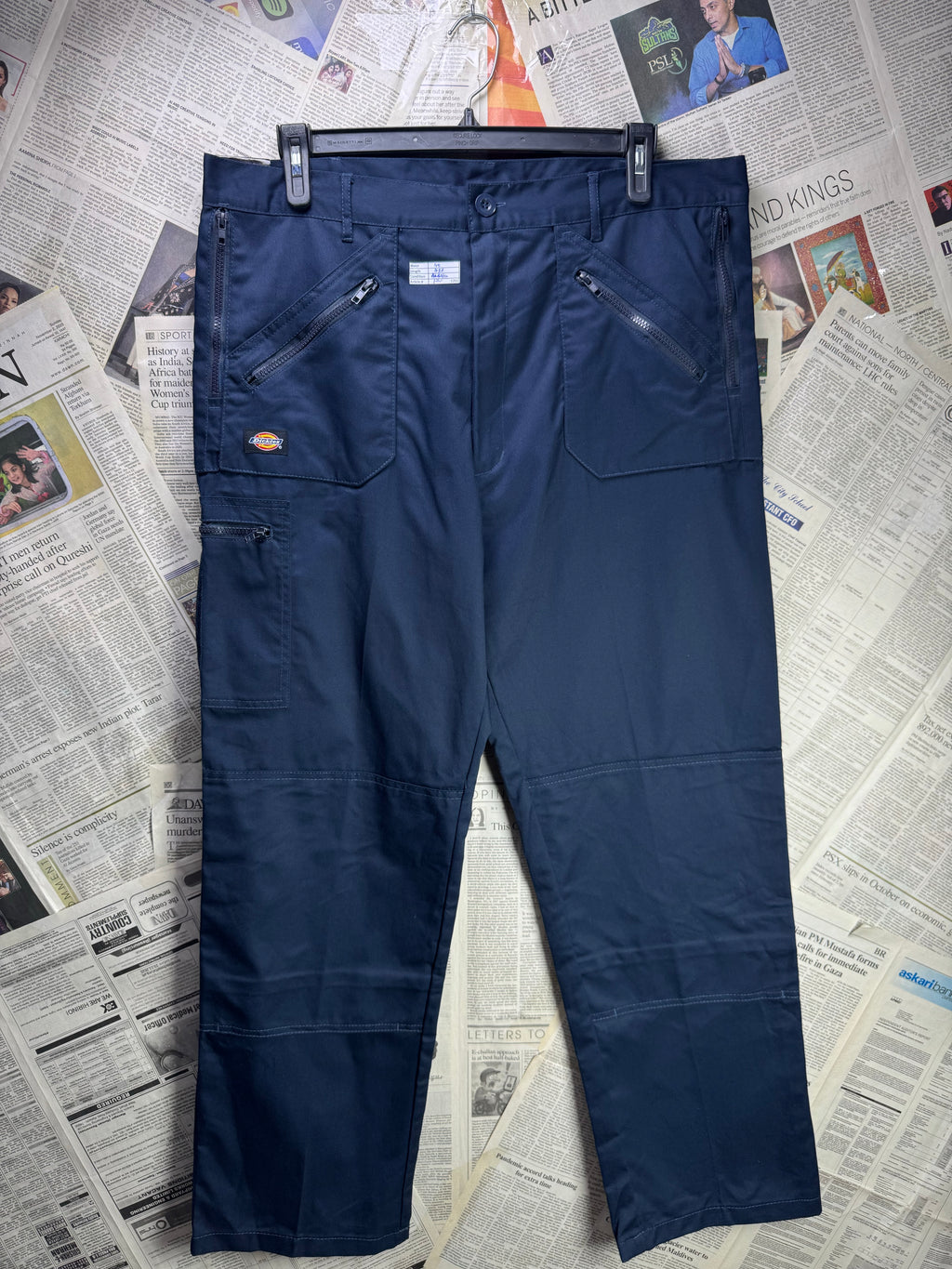 Dickies® Waist: 40" | Navy Blue | Workwear Cargo Trousers | Poly - Cotton | 1201 - Genuine Maal