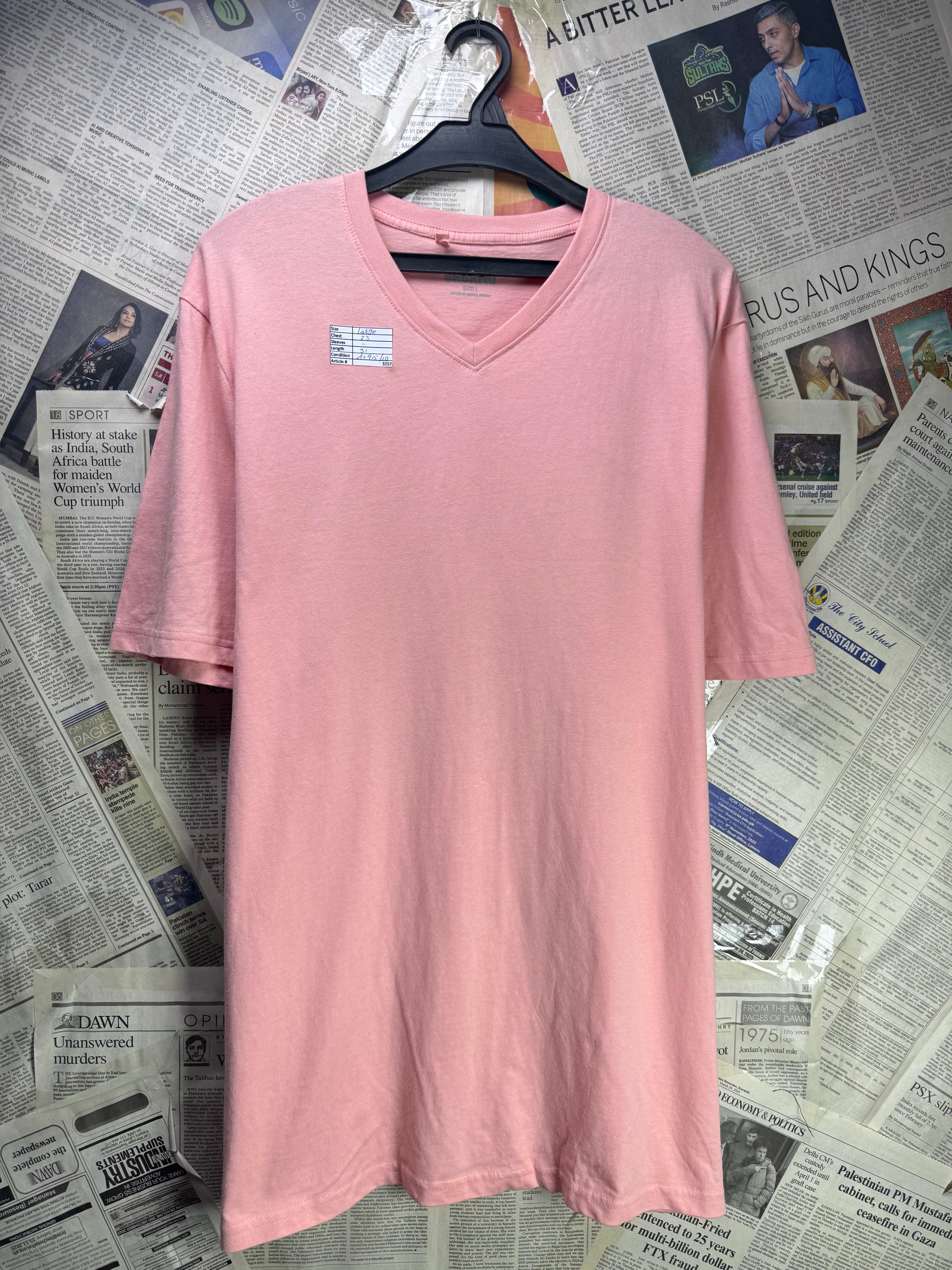 Jacamo® Large | Chest: 23" | Pink | T-Shirt | Cotton | 3257 - Genuine Maal