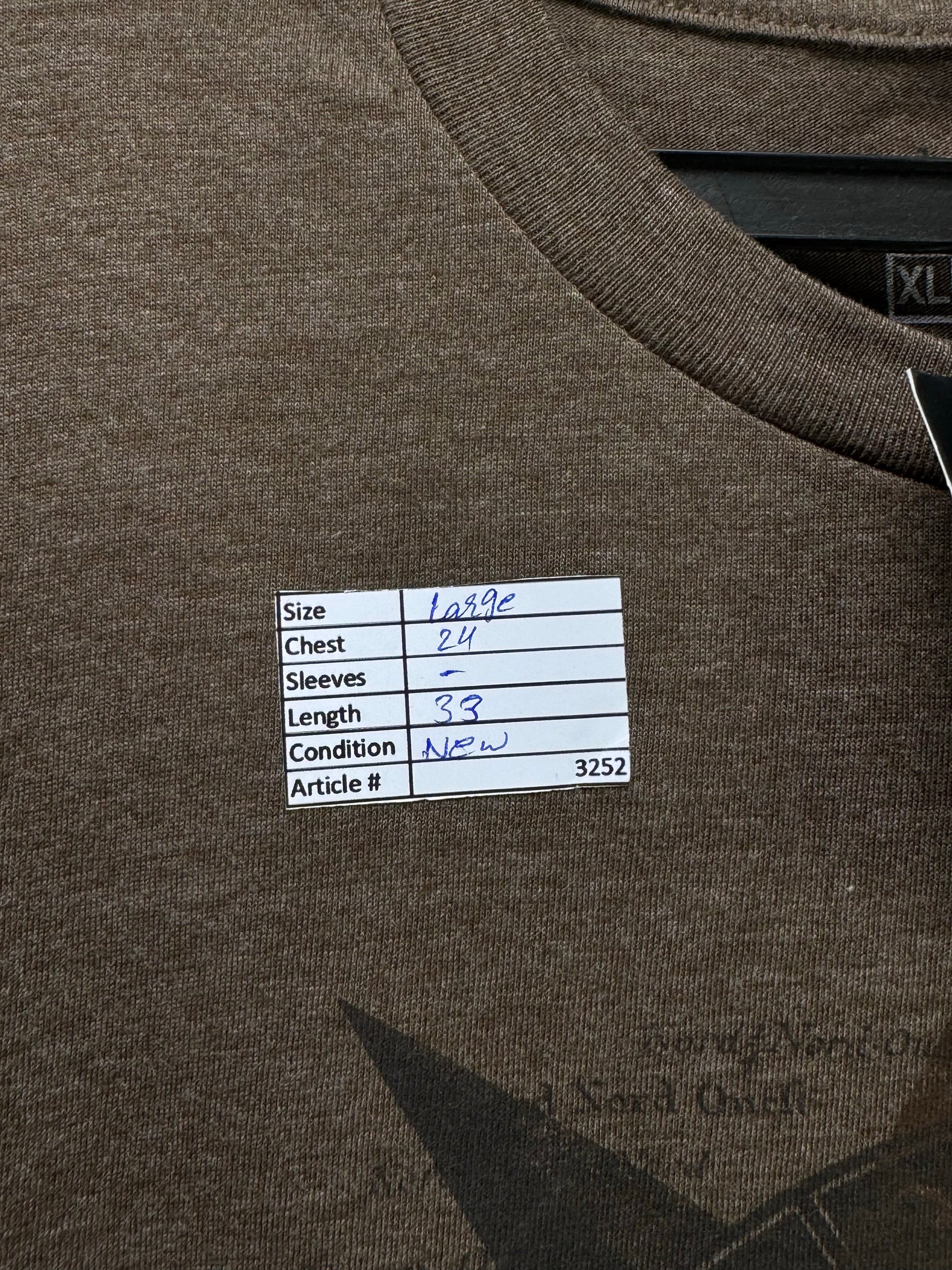 APT.9® Large | Chest: 24" | Brown | T-Shirt | Cotton - Poly | 3252 - Genuine Maal