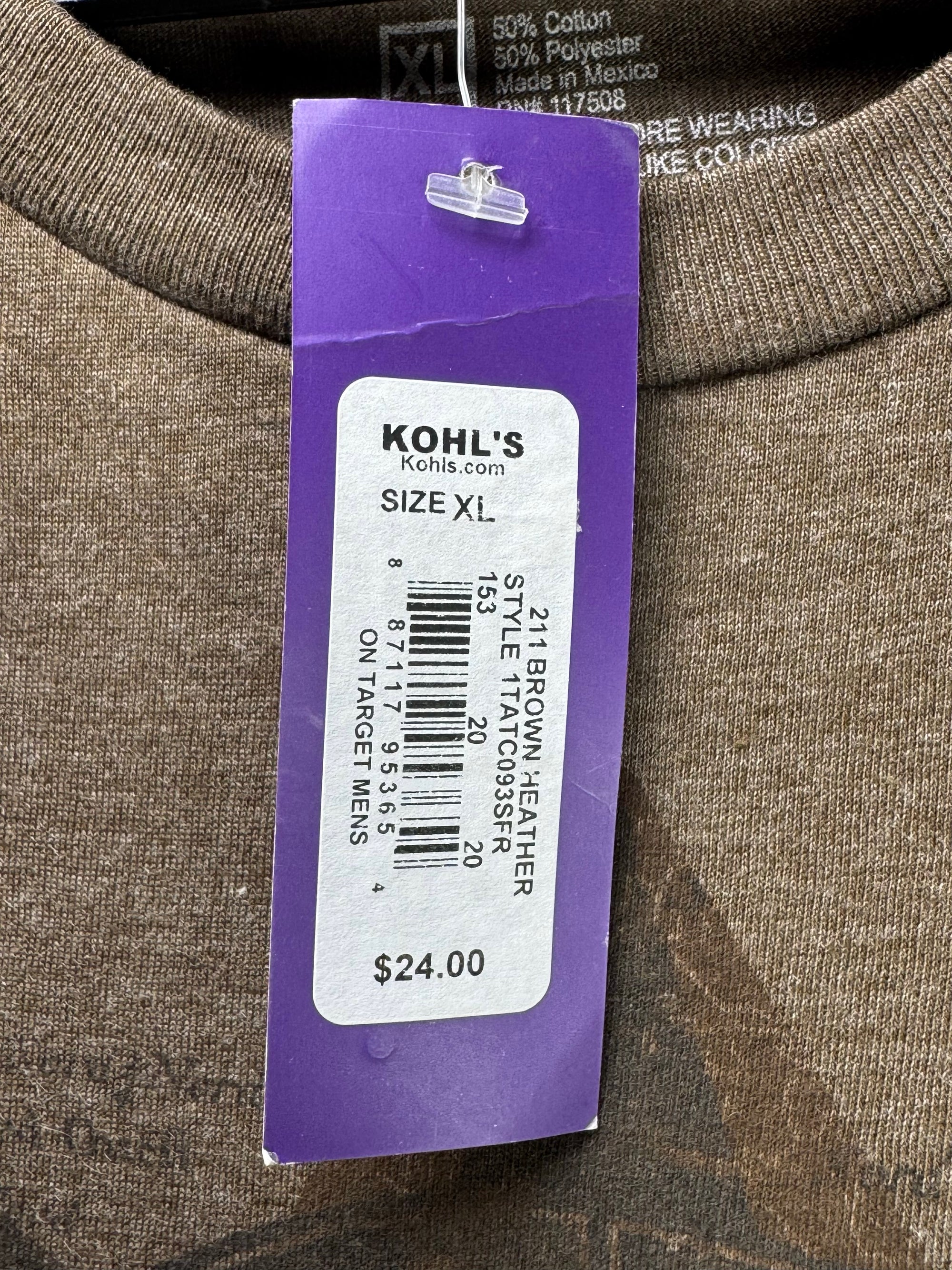 APT.9® Large | Chest: 24" | Brown | T-Shirt | Cotton - Poly | 3252 - Genuine Maal