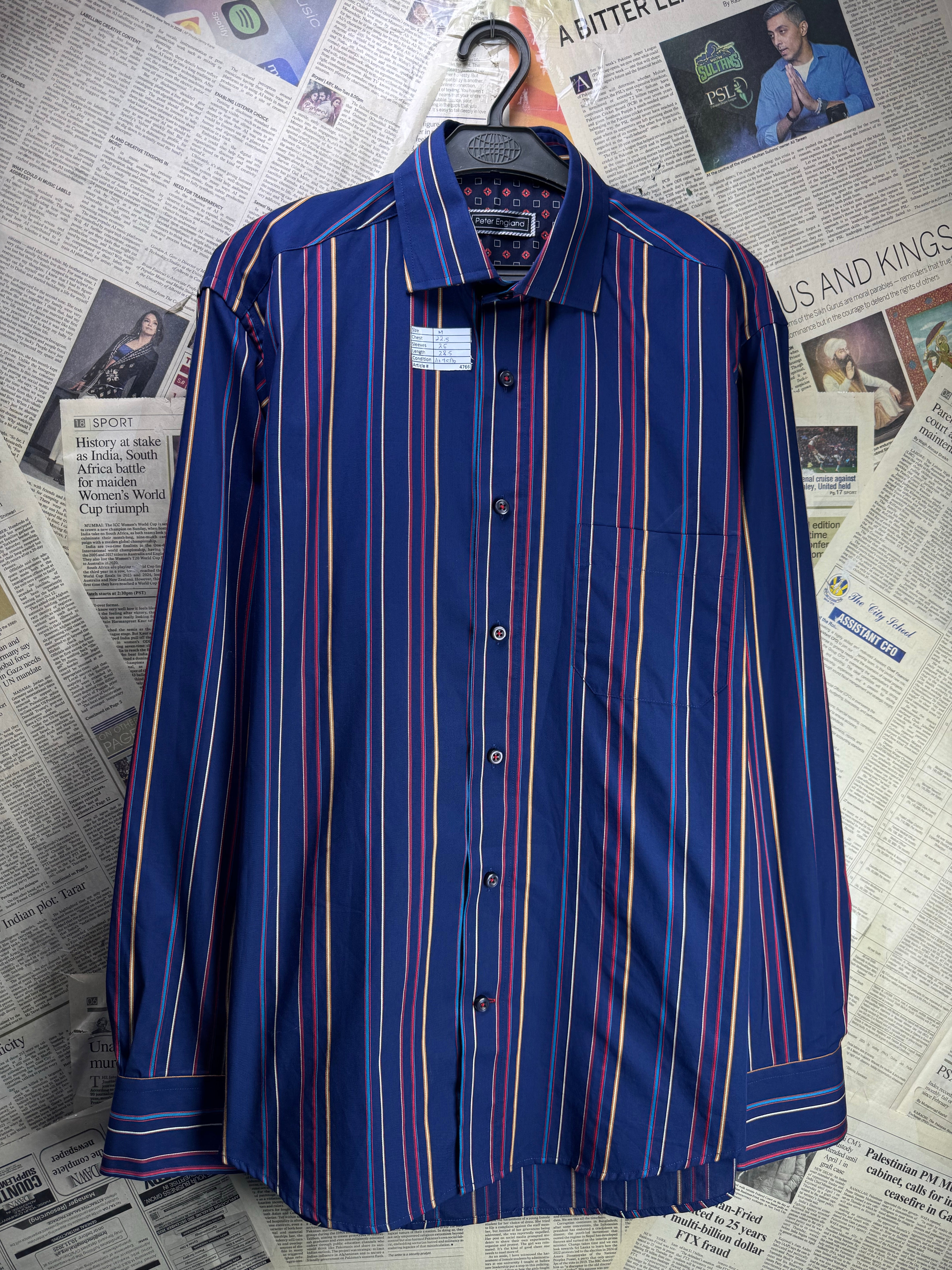 Peter England® Medium | Chest: 22.5" | Shirt | Polly - Cotton | 4766 - Genuine Maal
