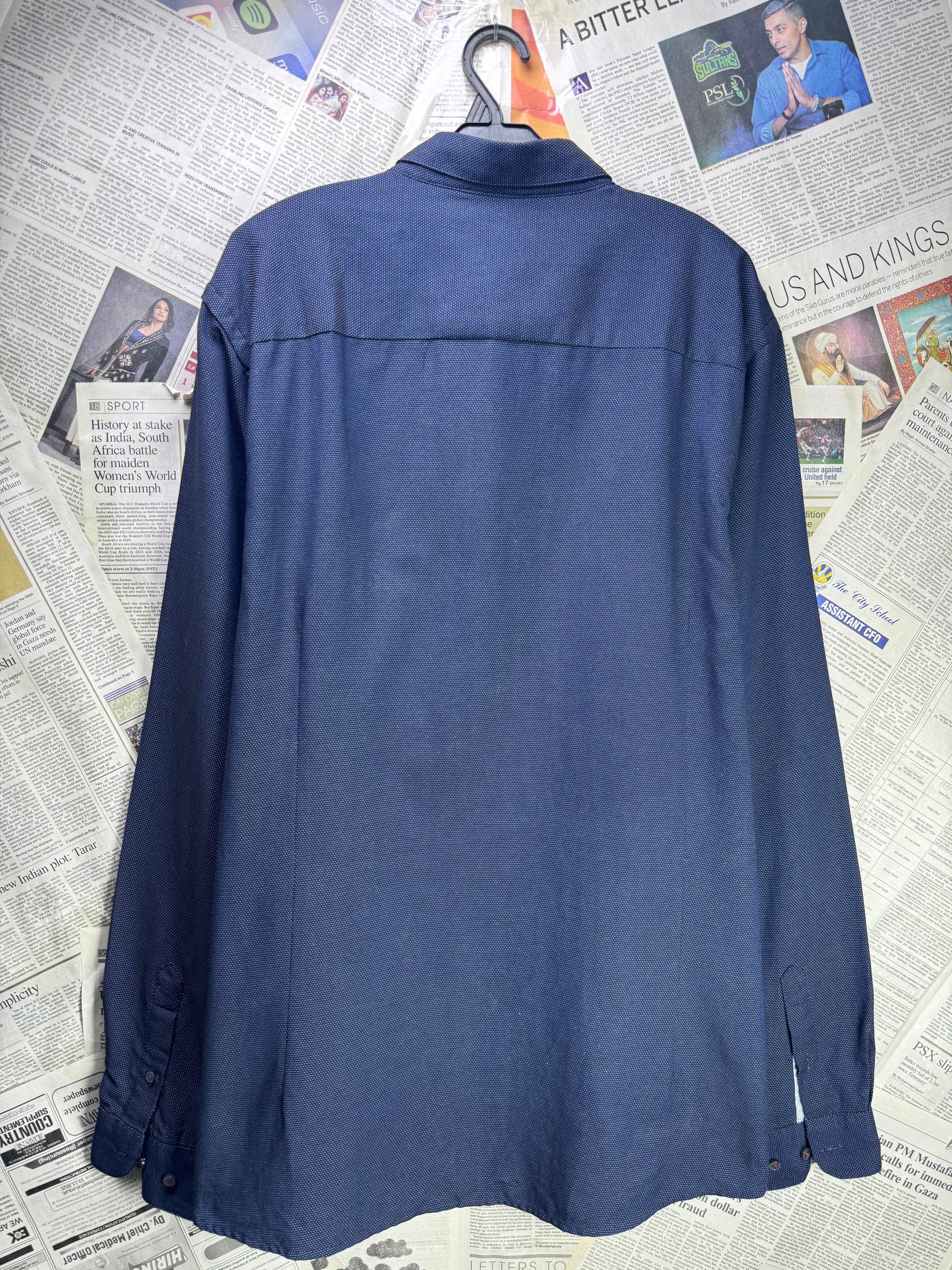 Next® XL | Chest: 26" | Micro Polka Dots | Navy Blue | Shirt | Cotton | 3425 - Genuine Maal