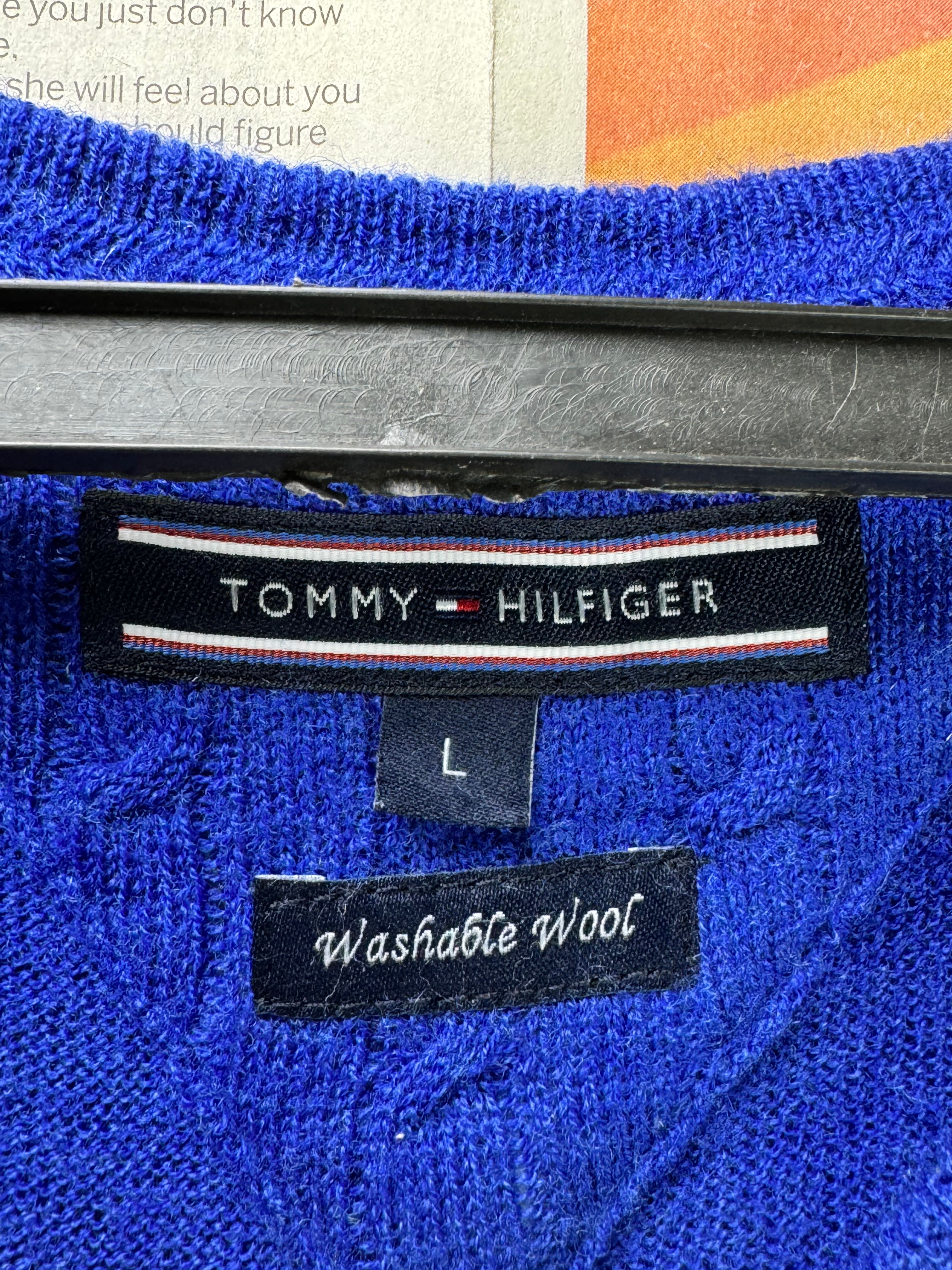 T*mmyHilfiger® Small | Chest: 20.5" | Royal Blue - Warm | Sweater | Wool | 3424 - Genuine Maal