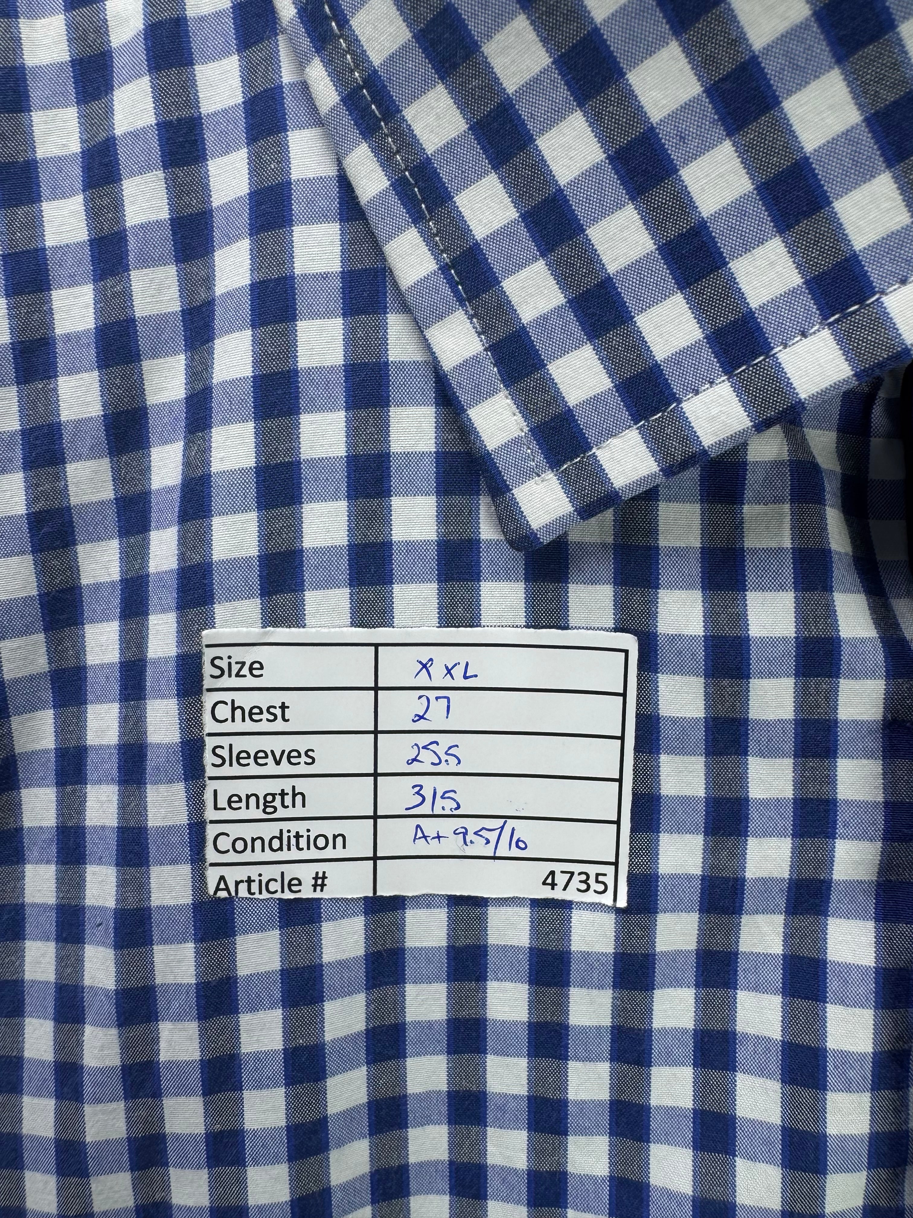 DG's® XXL | Chest: 27" | Check | Shirt | Cotton - Poly | 4735 - Genuine Maal