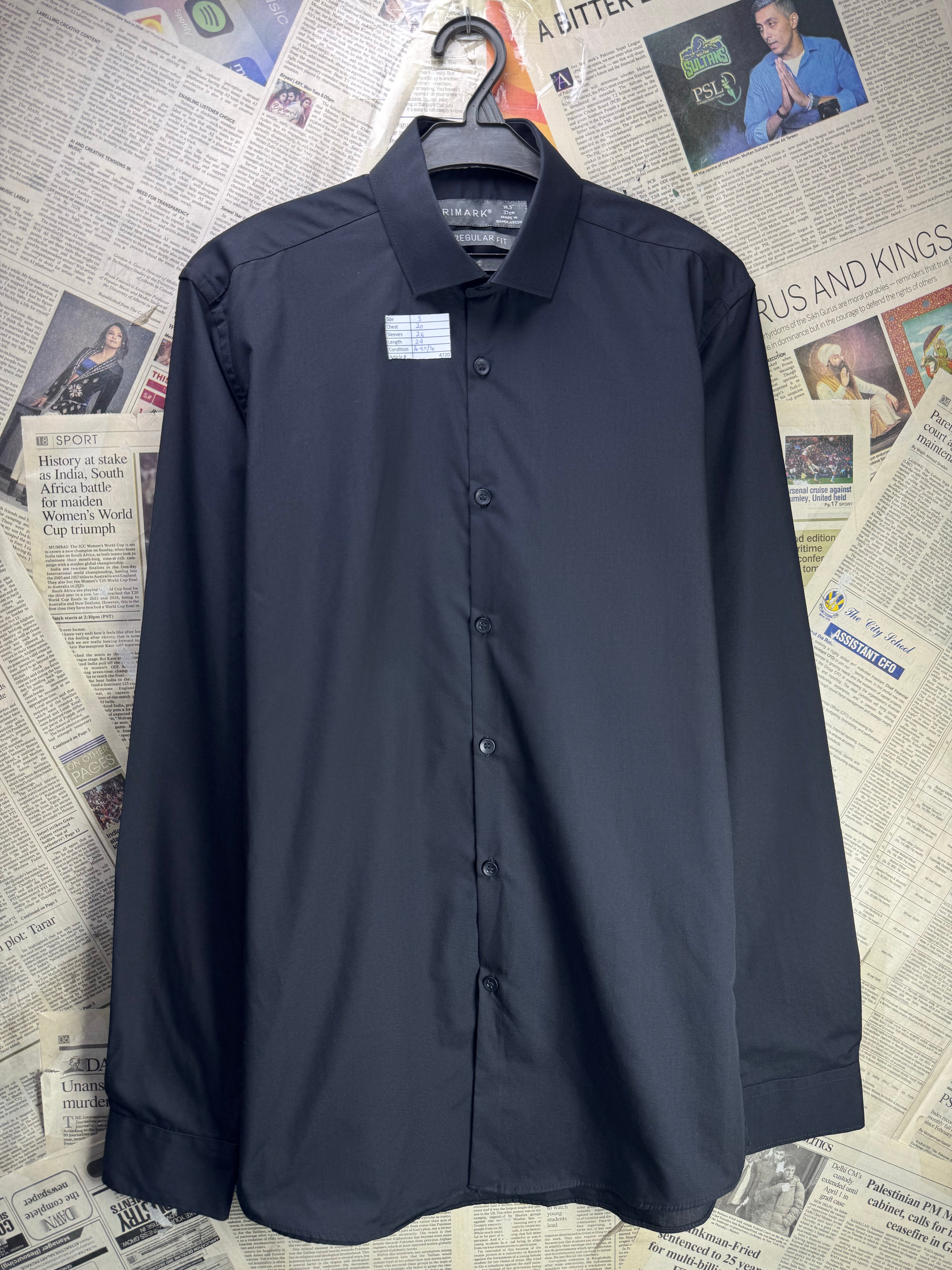 Primark® Small | Chest: 20" | Collar 14.5" Shirt | Poly - Cotton | 4720 - Genuine Maal