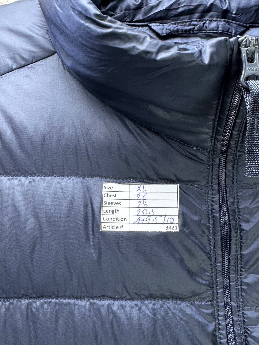 Uniqlo® XL | Chest: 26" | Navy blue | Puffer Jacket | Filling: Down/Feather | 3421 - Genuine Maal