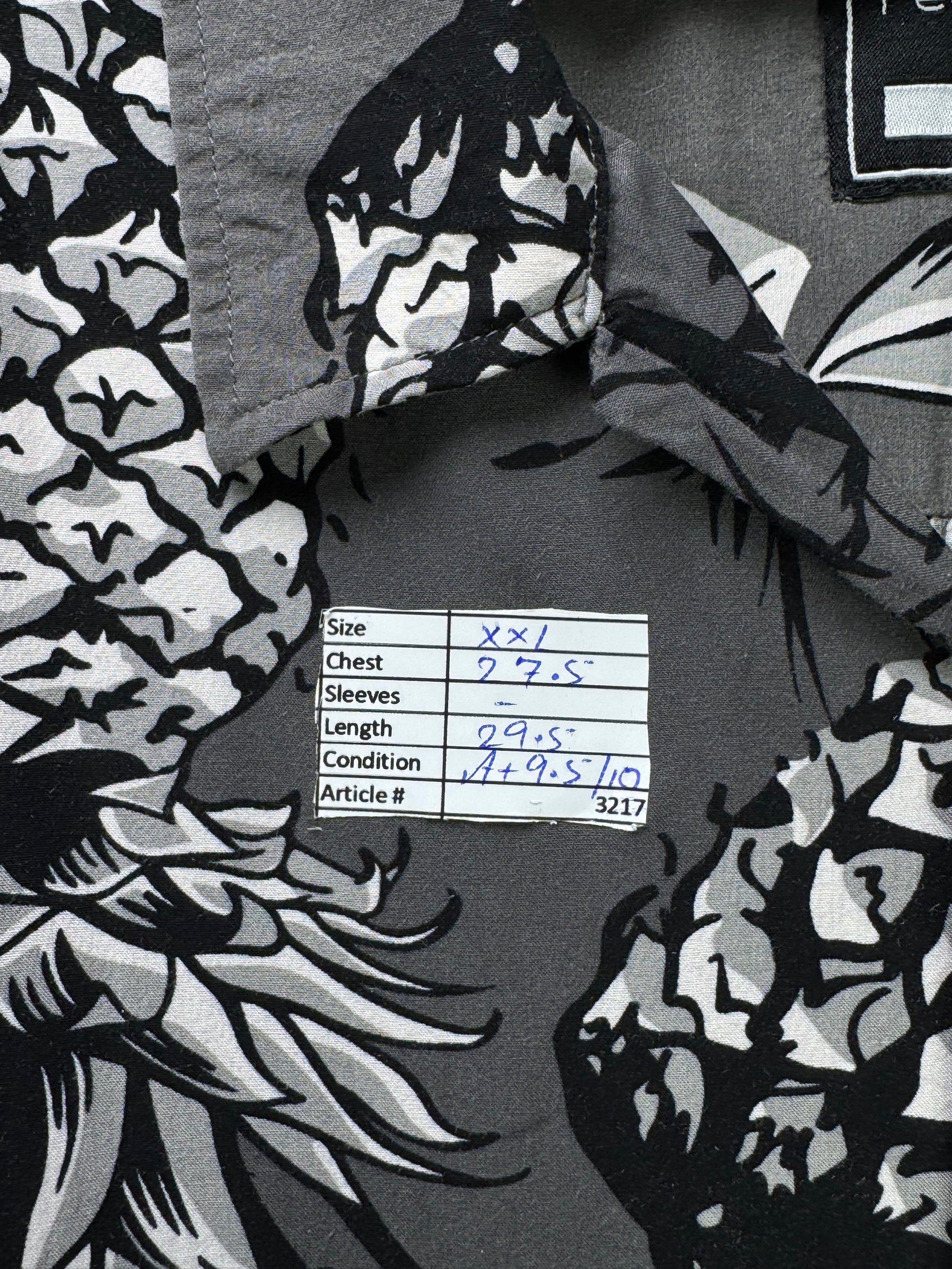 Redherring® XXL | Chest: 27.5"| Gray Floral | Hawaii Shirt | Viscose | 3217 - Genuine Maal