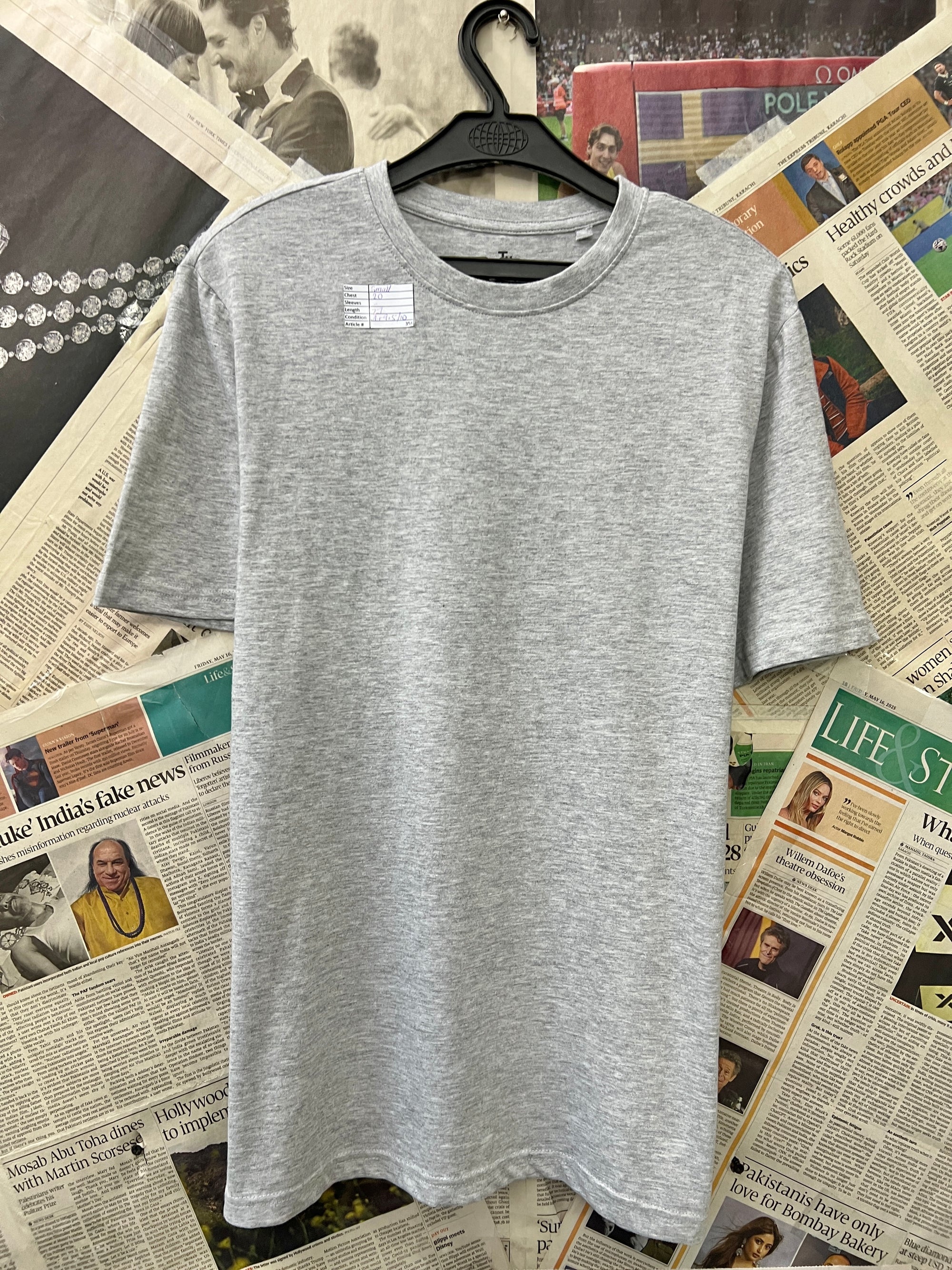 Tu® Small | Chest: 20" | Grey | T-Shirt | 356 - Genuine Maal