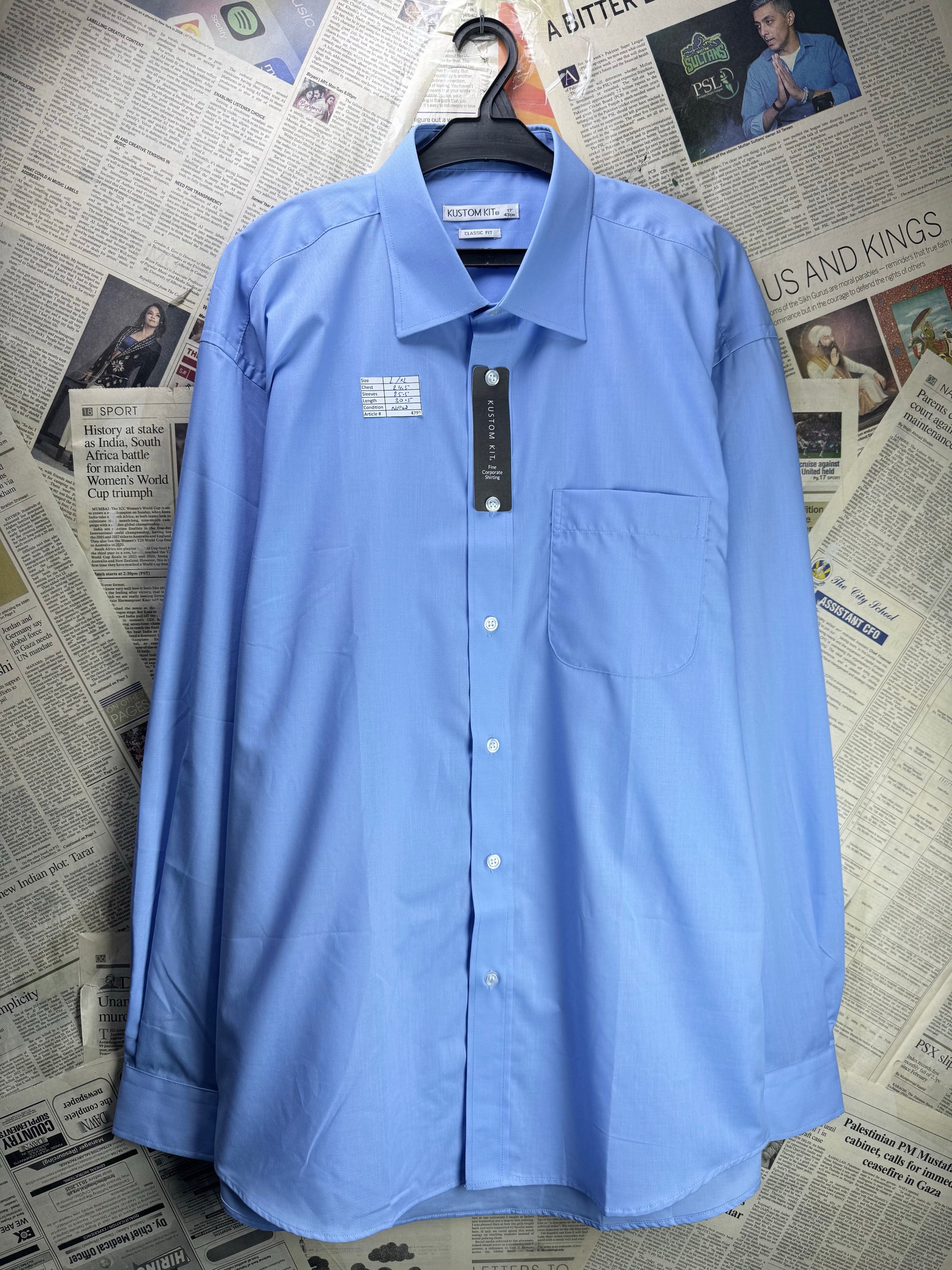 Kuston Kit® L/XL | Chest: 24.5" | Light Blue | Collar 17" Shirt | Poly - Cotton | 4799 - Genuine Maal