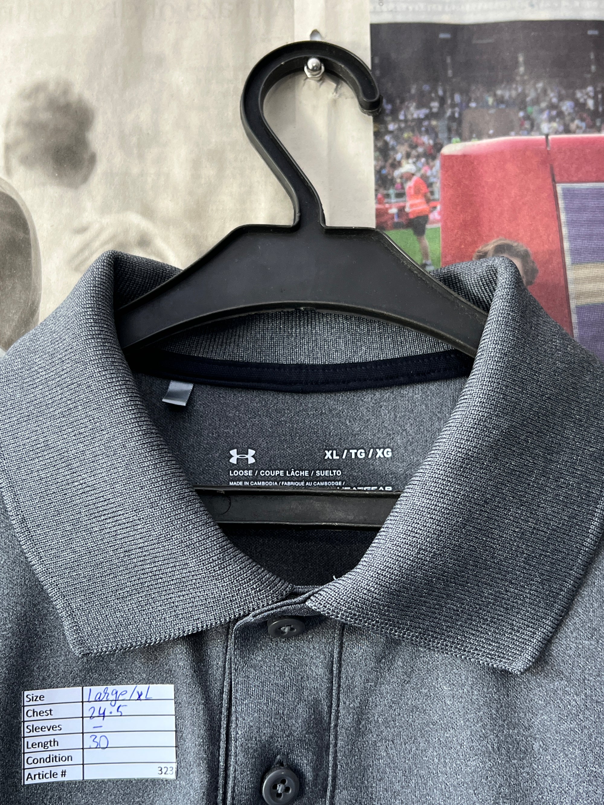 Under Armour® L/XL | Chest: 24.5" | Grey | Polo | 323 - Genuine Maal