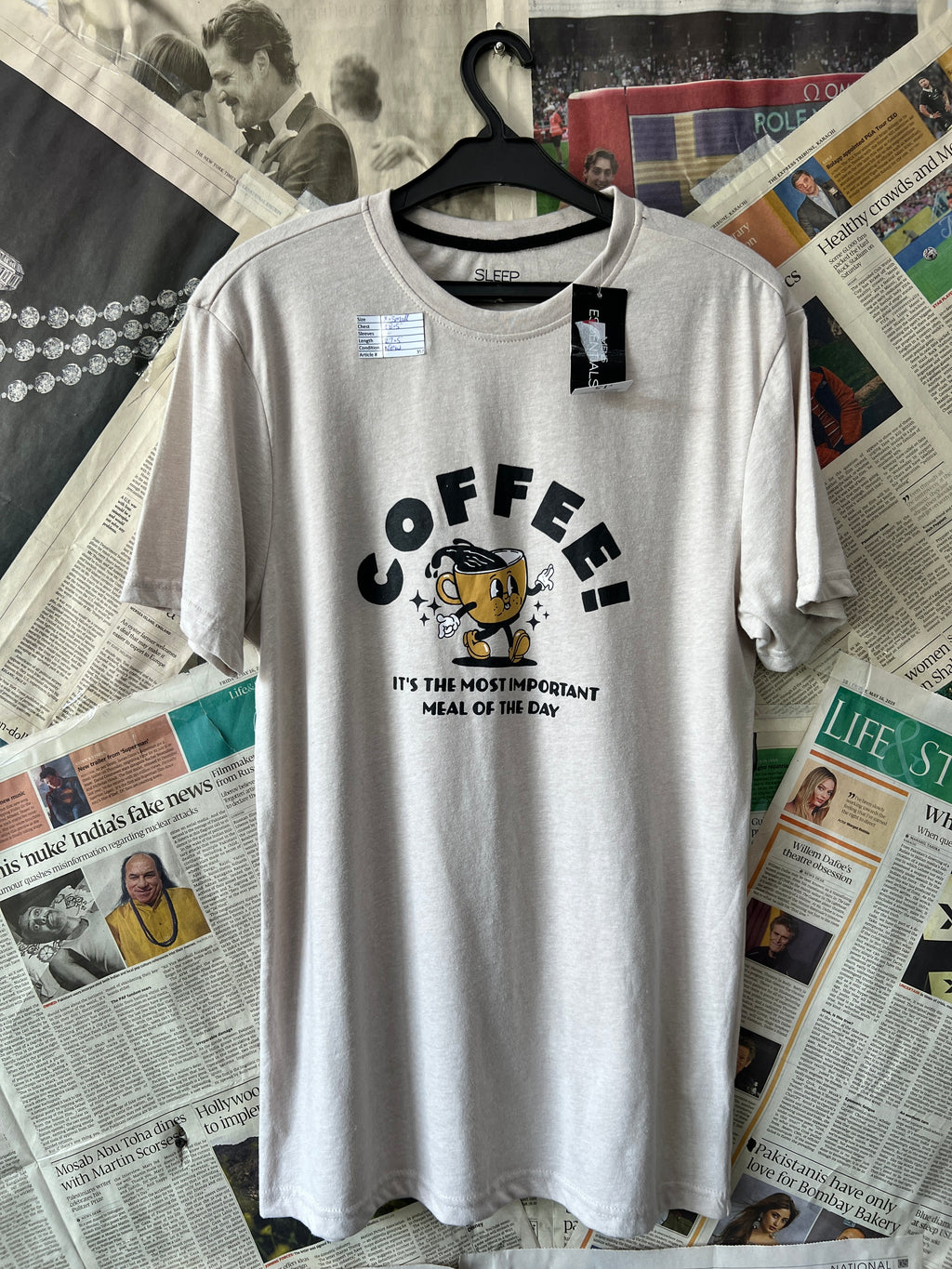 Sleep® XS | Chest: 18.5" | Beige | T-Shirt | 357 - Genuine Maal