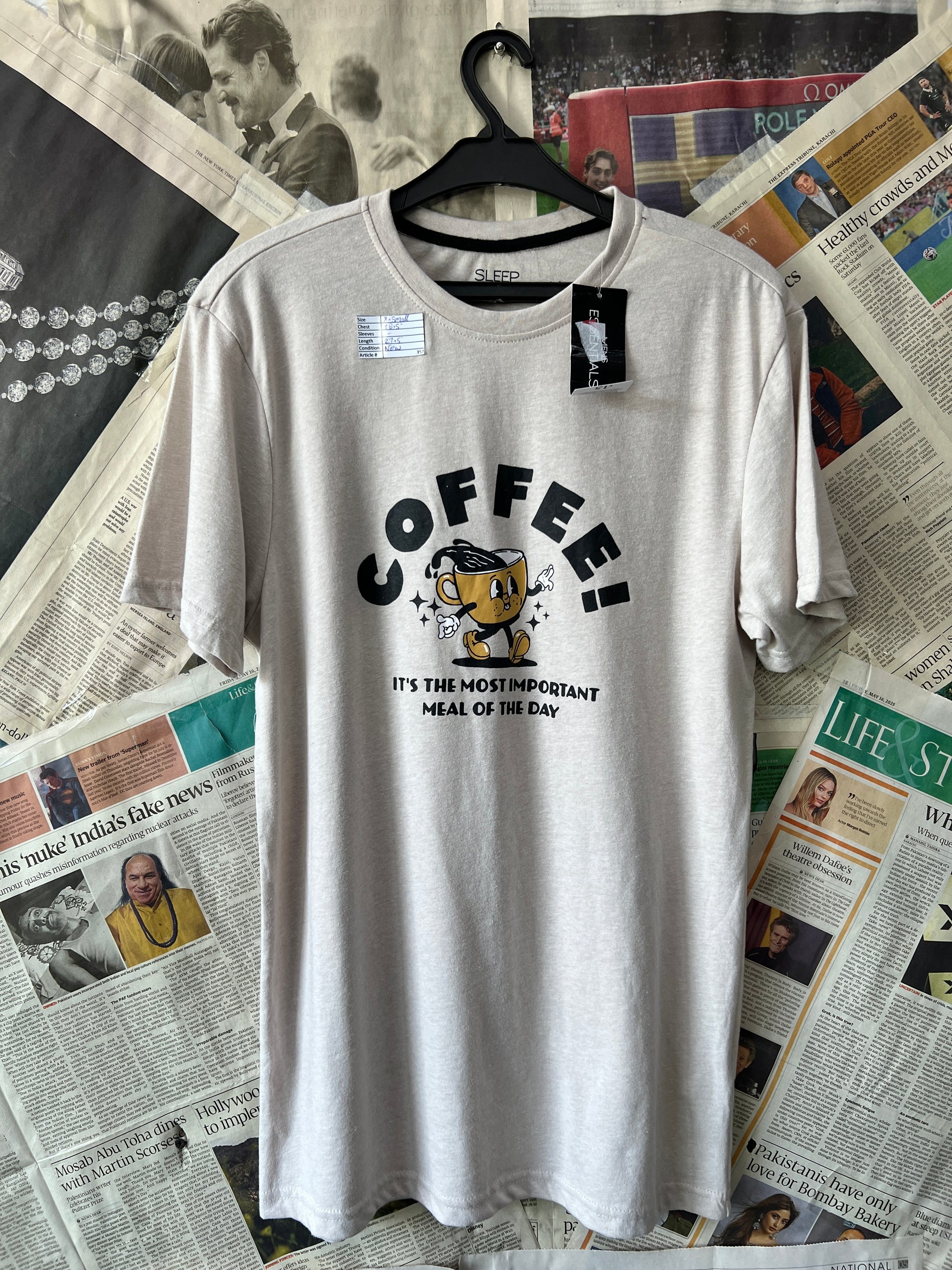 Sleep® XS | Chest: 18.5" | Beige | T-Shirt | 357 - Genuine Maal