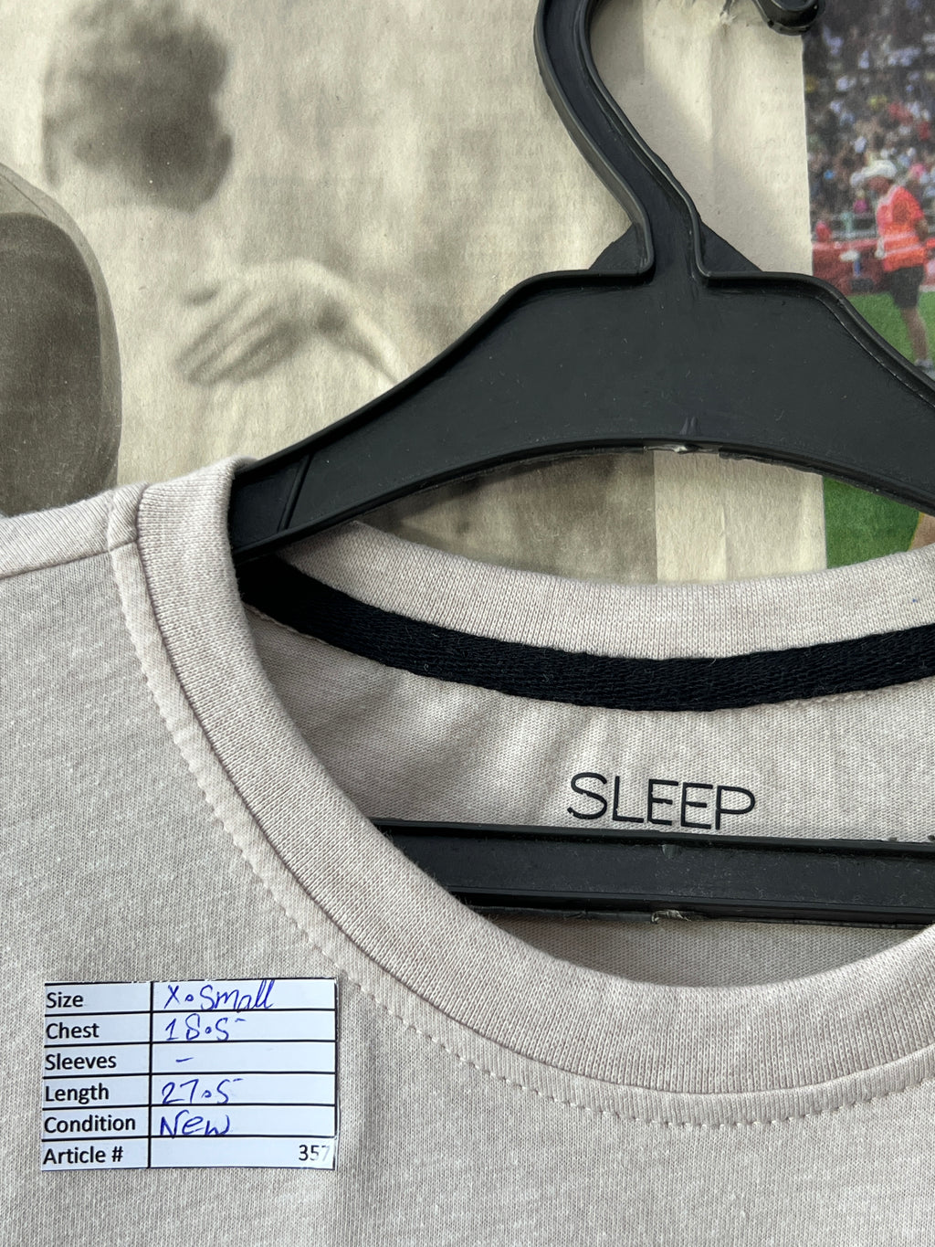 Sleep® XS | Chest: 18.5" | Beige | T-Shirt | 357 - Genuine Maal