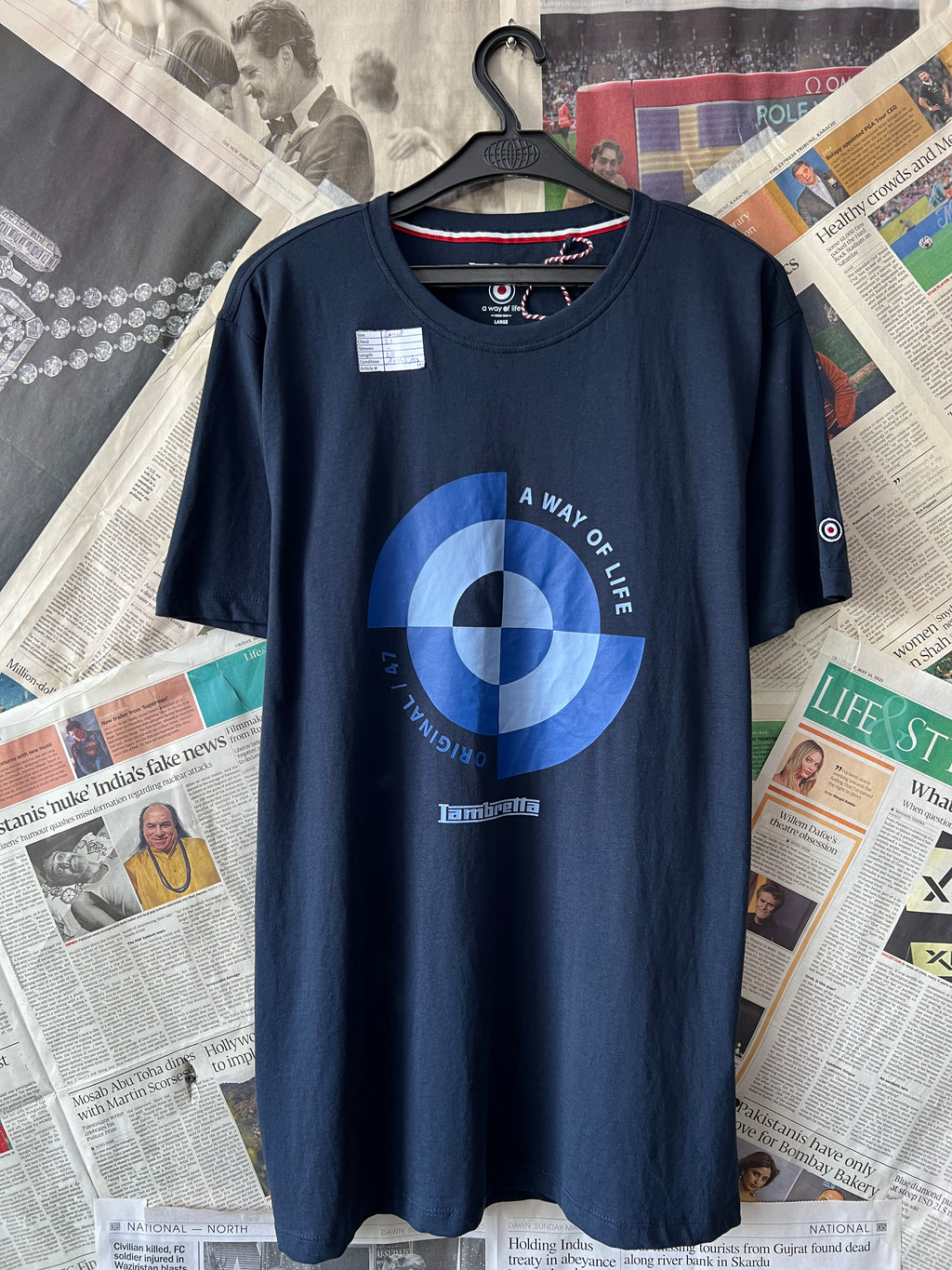 Lambretta® Small | Chest: 21" | Space Blue | T-Shirt | 343 - Genuine Maal