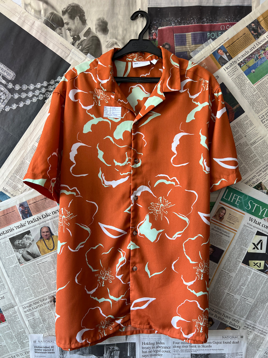 Asos® Large | Chest: 23.5" | Rust Orange | Huawei Shirt | 353 - Genuine Maal