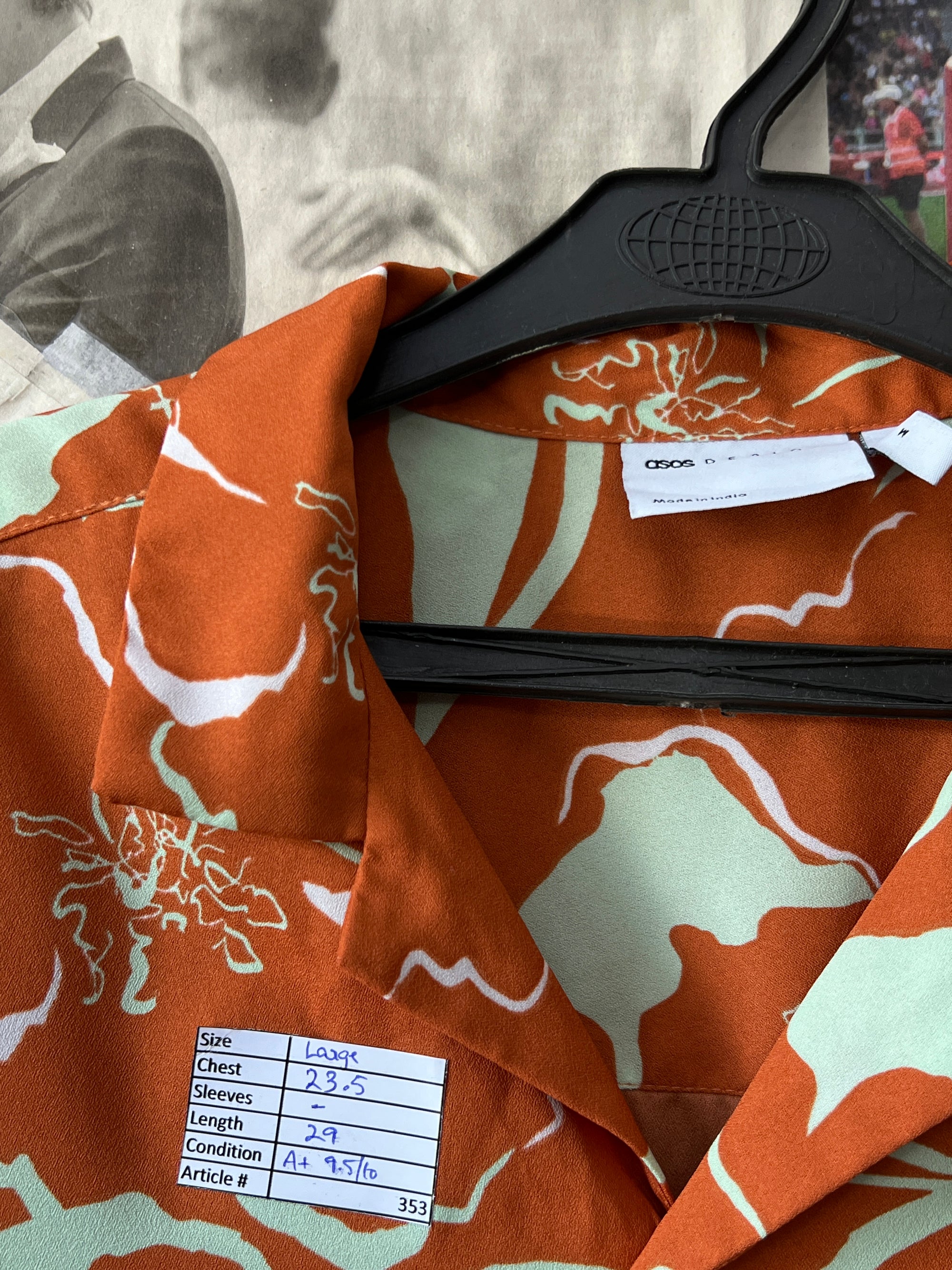 Asos® Large | Chest: 23.5" | Rust Orange | Huawei Shirt | 353 - Genuine Maal