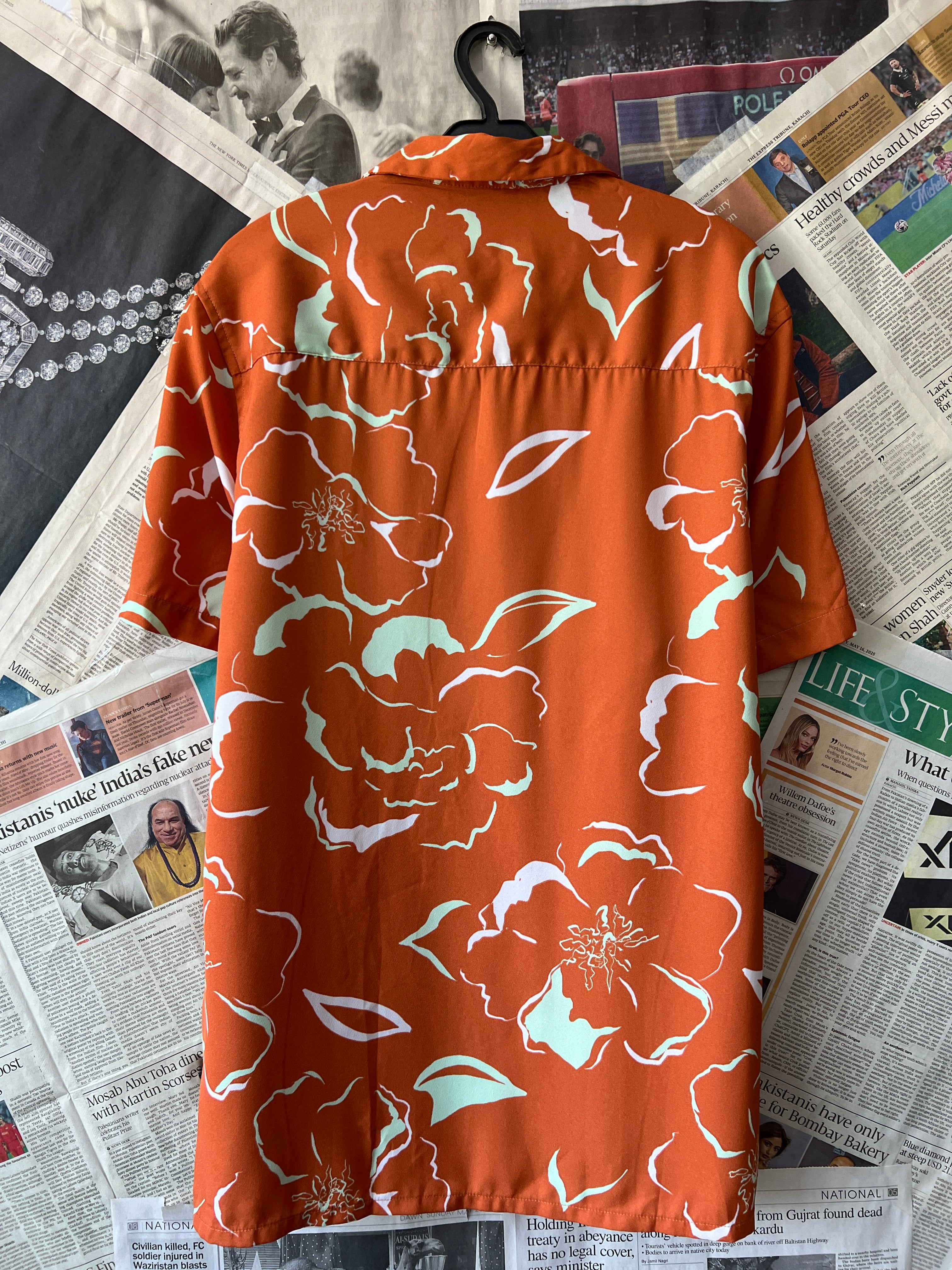 Asos® Large | Chest: 23.5" | Rust Orange | Huawei Shirt | 353 - Genuine Maal