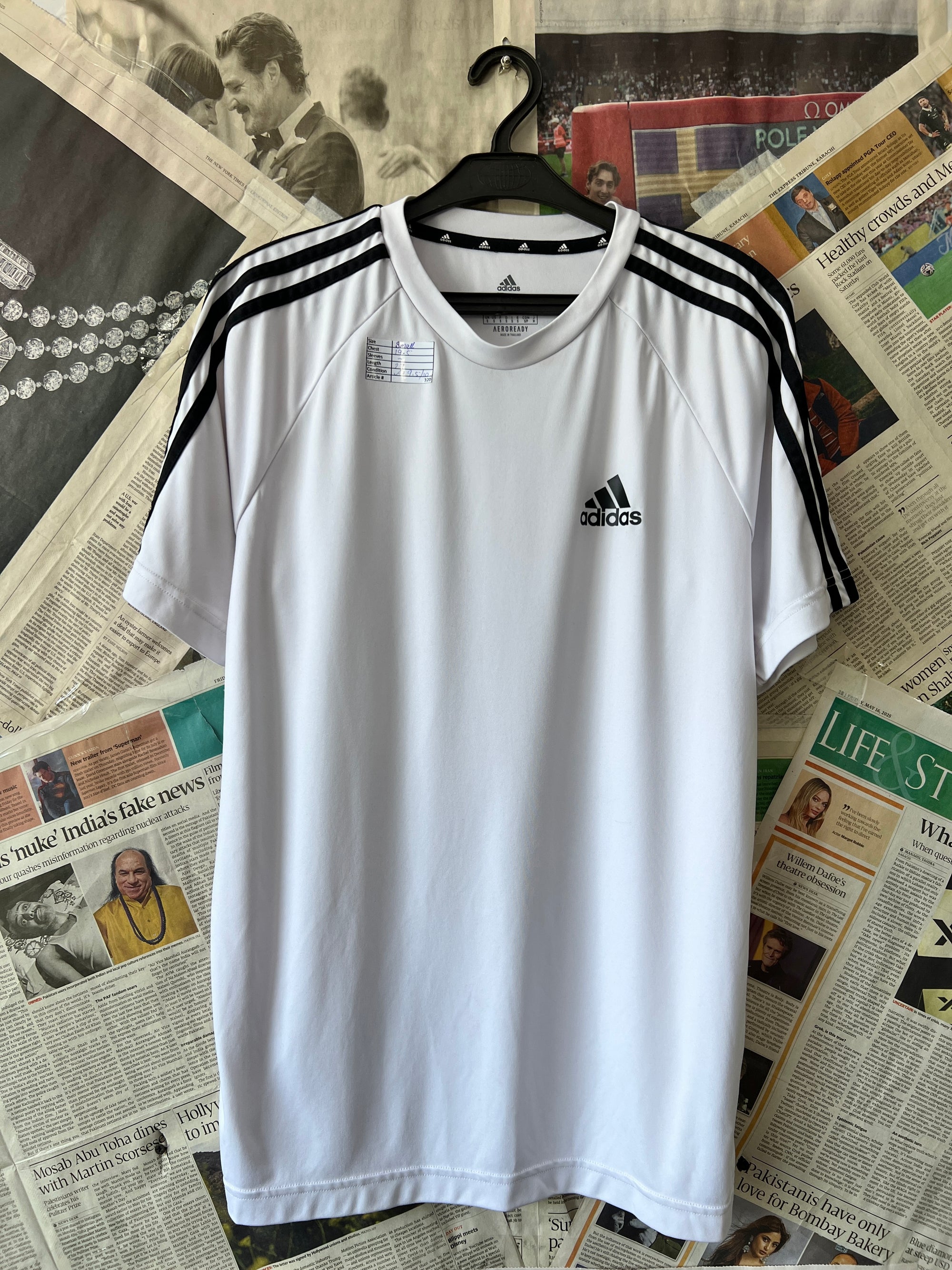 Adid*s® Small | Chest: 19.5" | White | T-Shirt | 320 - Genuine Maal