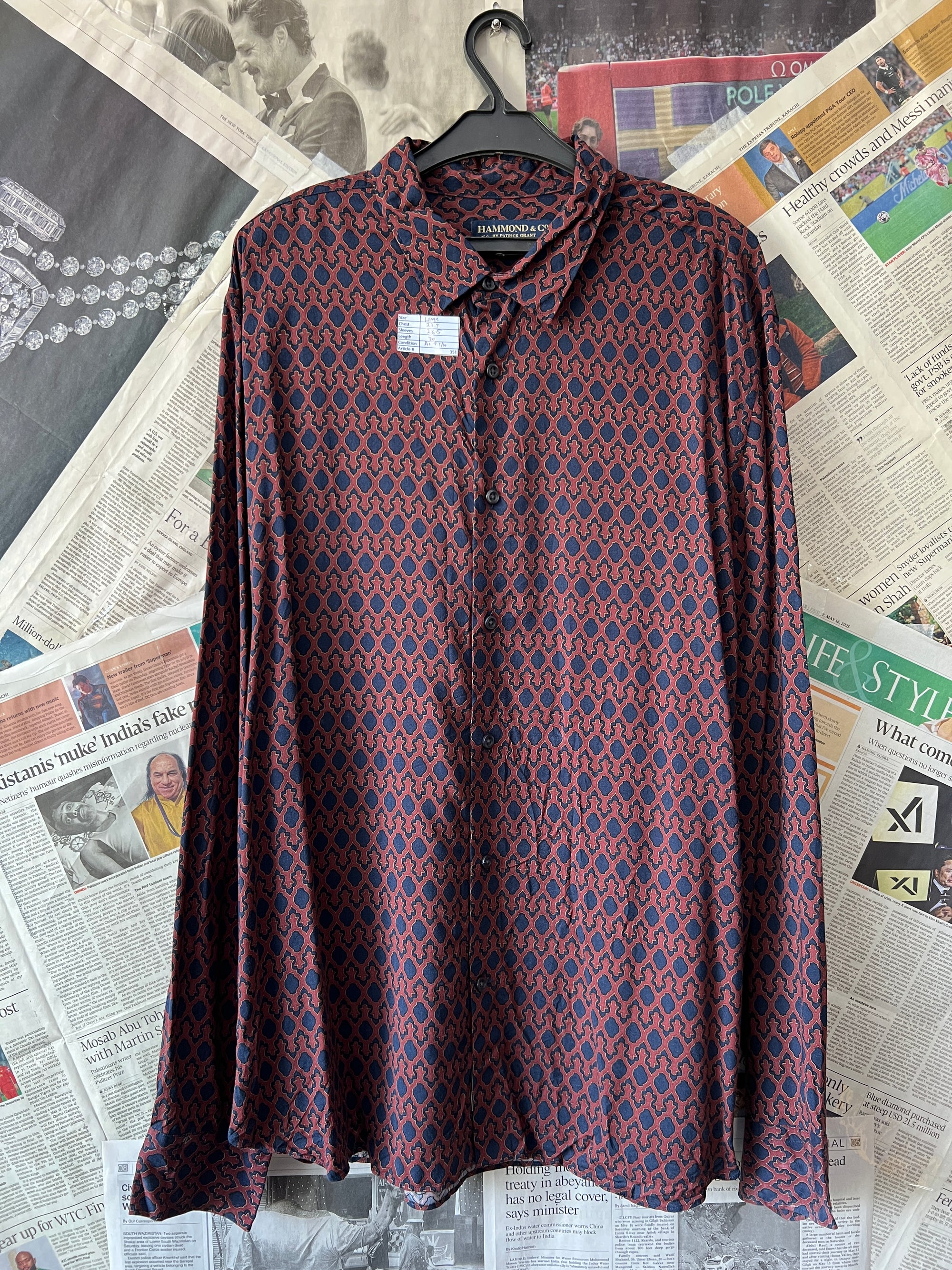 Hammond® Large | Chest: 23.5" | Pale Maroon | Shirt | 351 - Genuine Maal