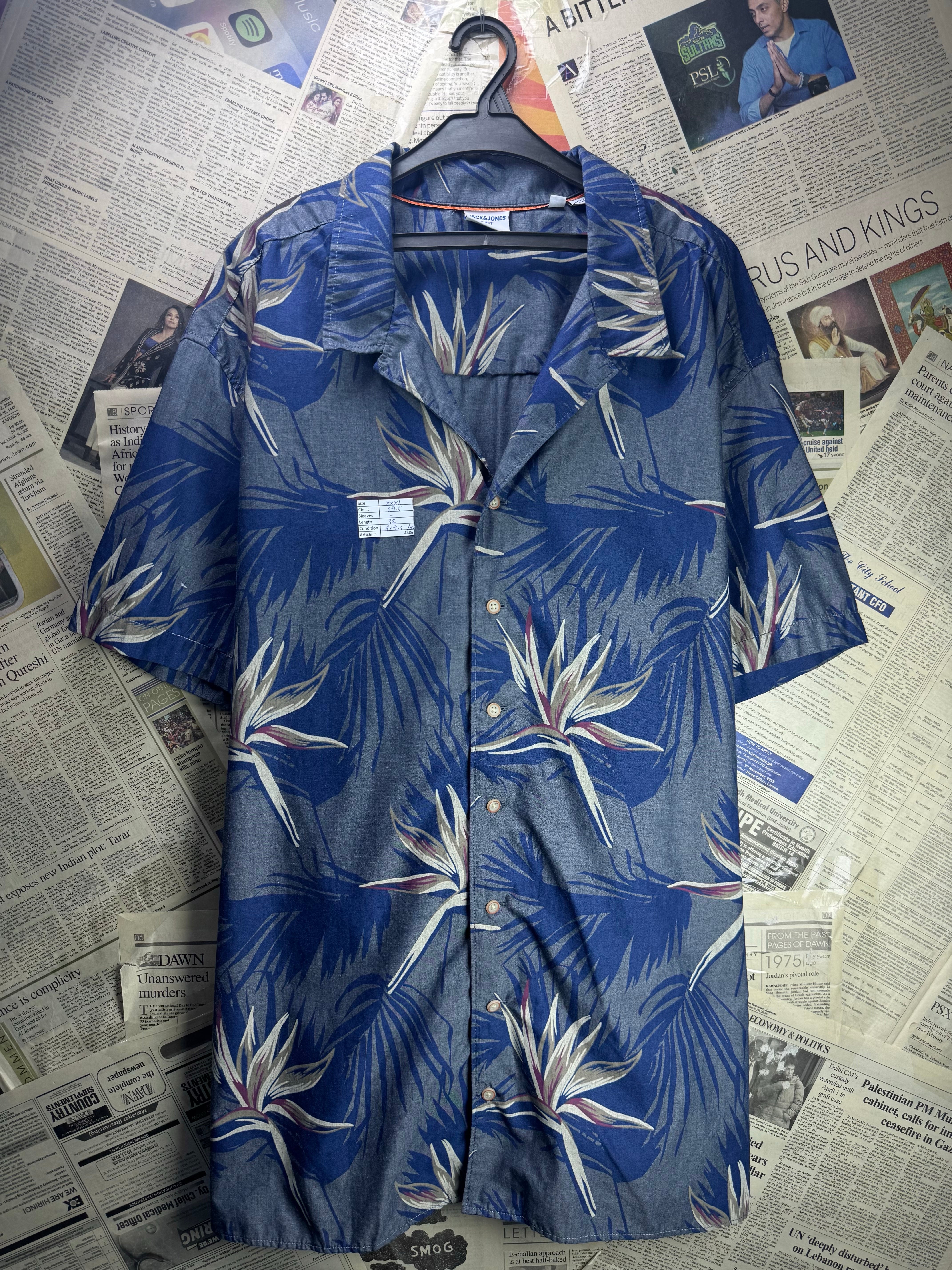 Jack & Jones® XXXL | Chest: 29.5" | Shirt | Cotton - Poly | 4406 - Genuine Maal