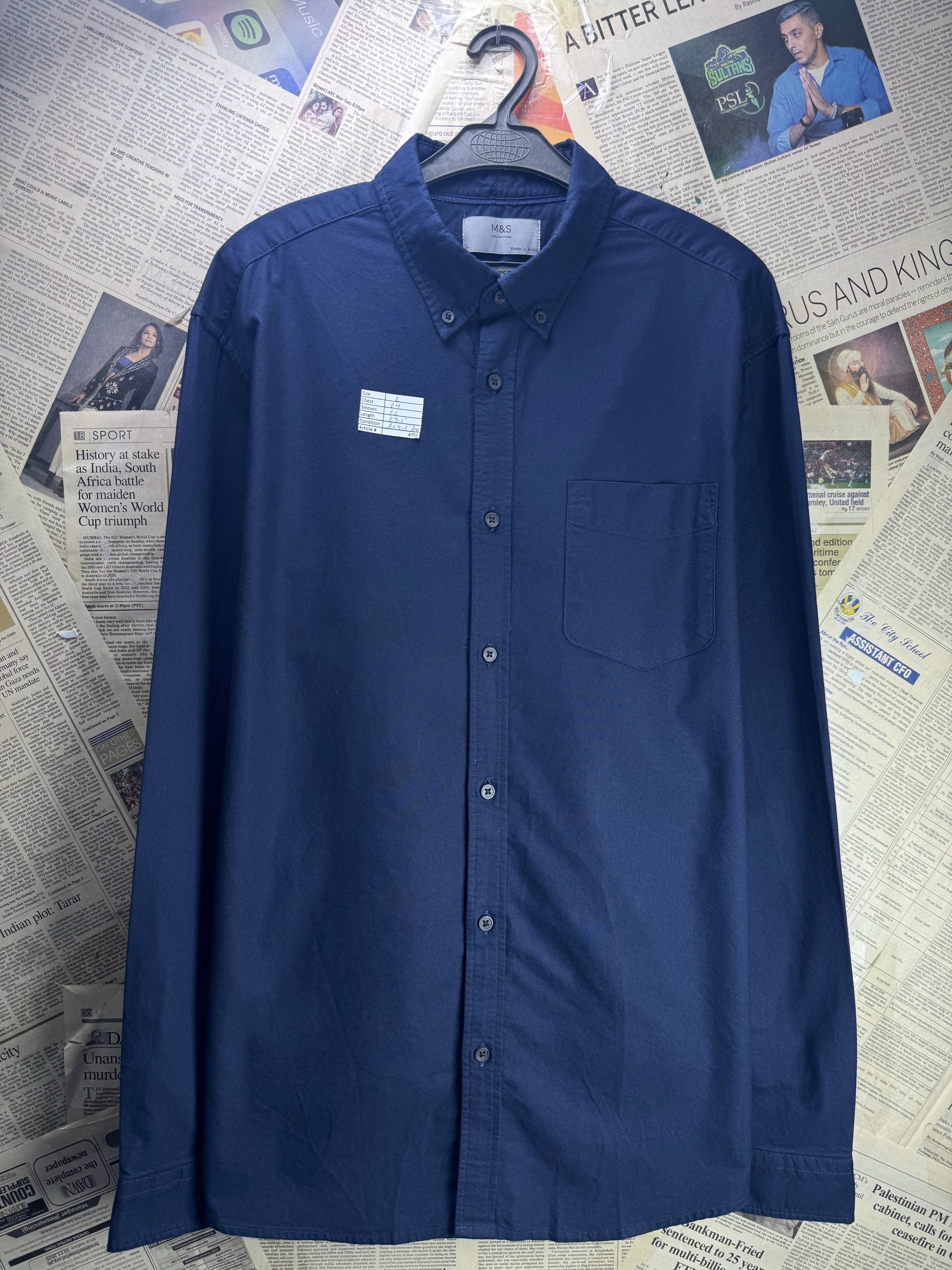 M&S® Large | Chest: 24" | Shirt | Cotton | 4758 - Genuine Maal