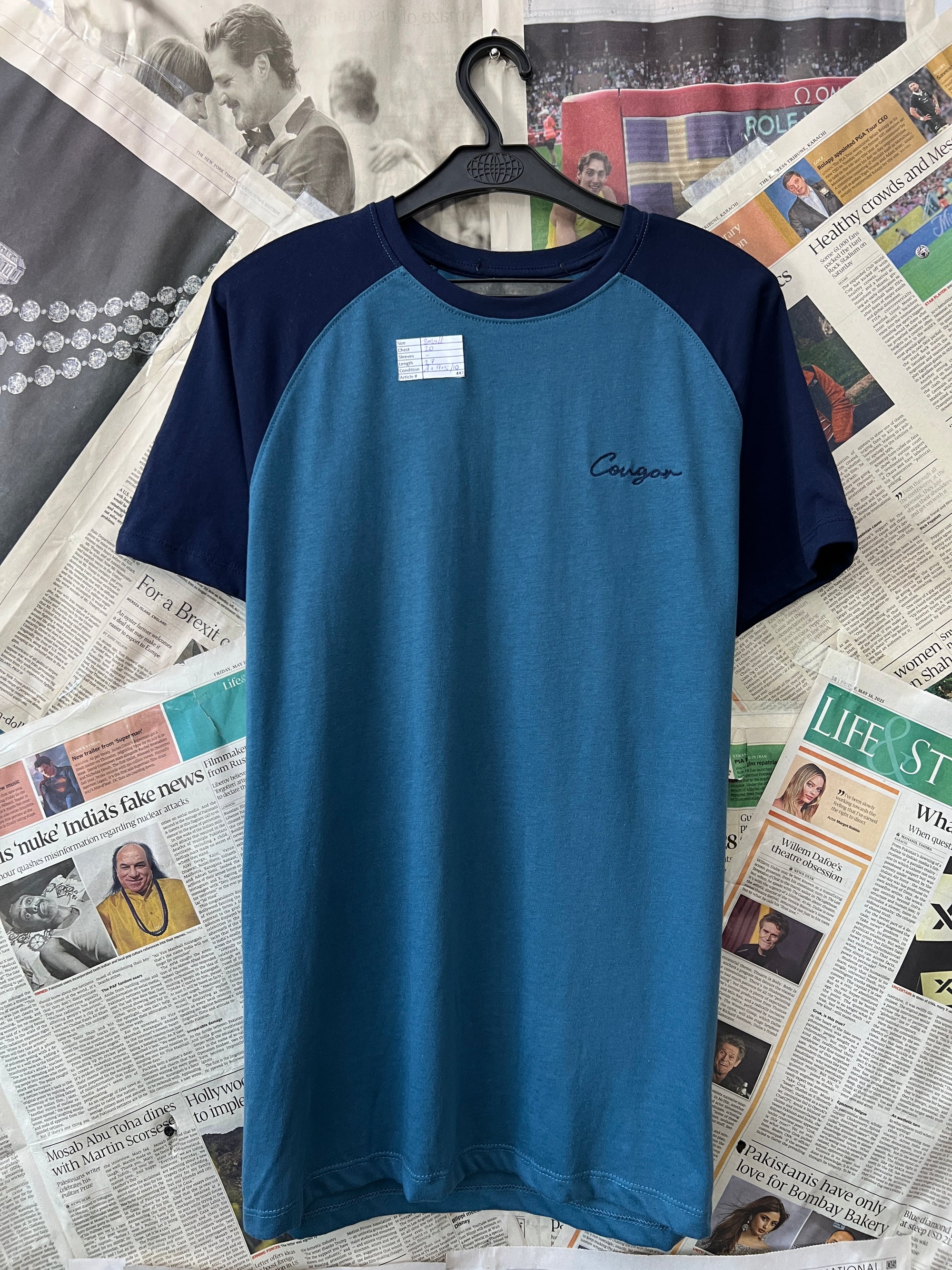 Cougar® Small | Chest: 20" | Teal | T-Shirt | 442 - Genuine Maal