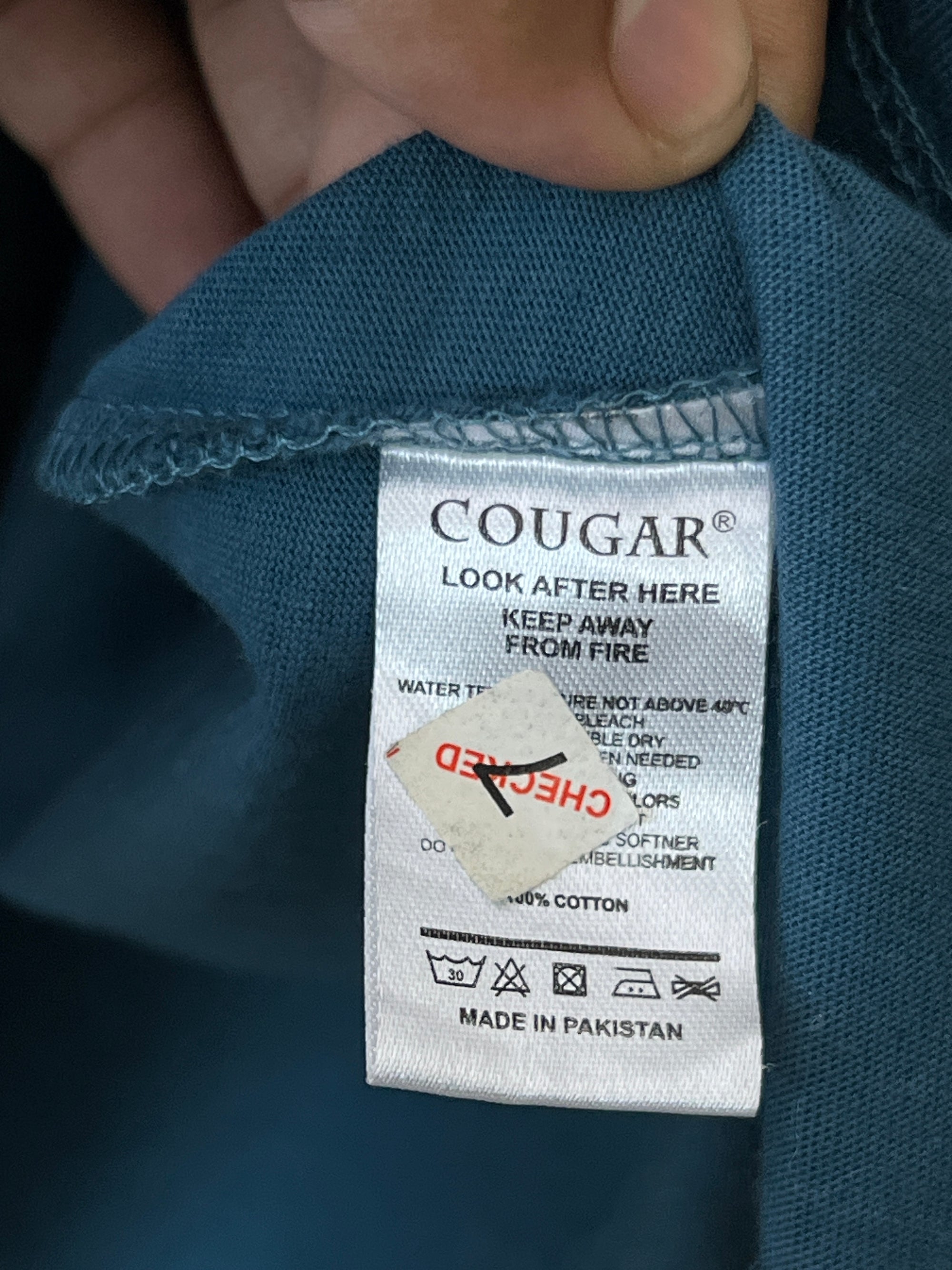 Cougar® Small | Chest: 20" | Teal | T-Shirt | 442 - Genuine Maal