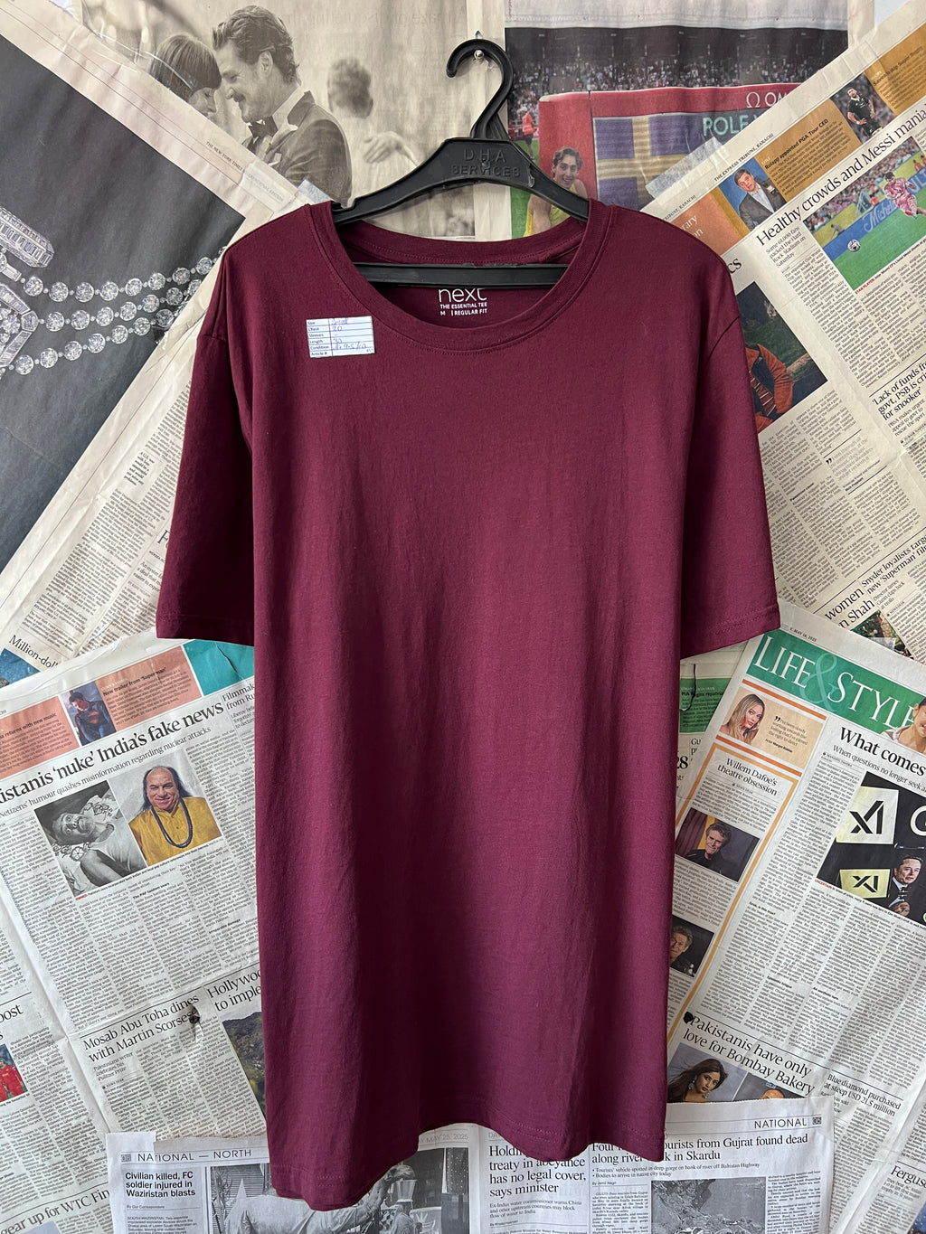 Next® Small | Chest: 20" | Maroon | T-Shirt | 459 - Genuine Maal