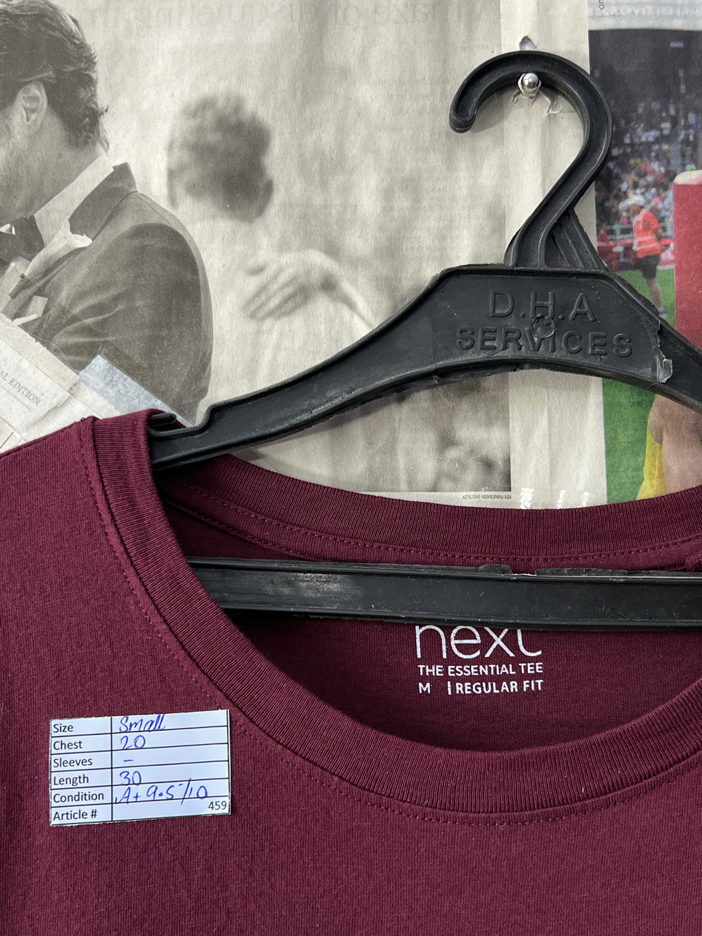 Next® Small | Chest: 20" | Maroon | T-Shirt | 459 - Genuine Maal