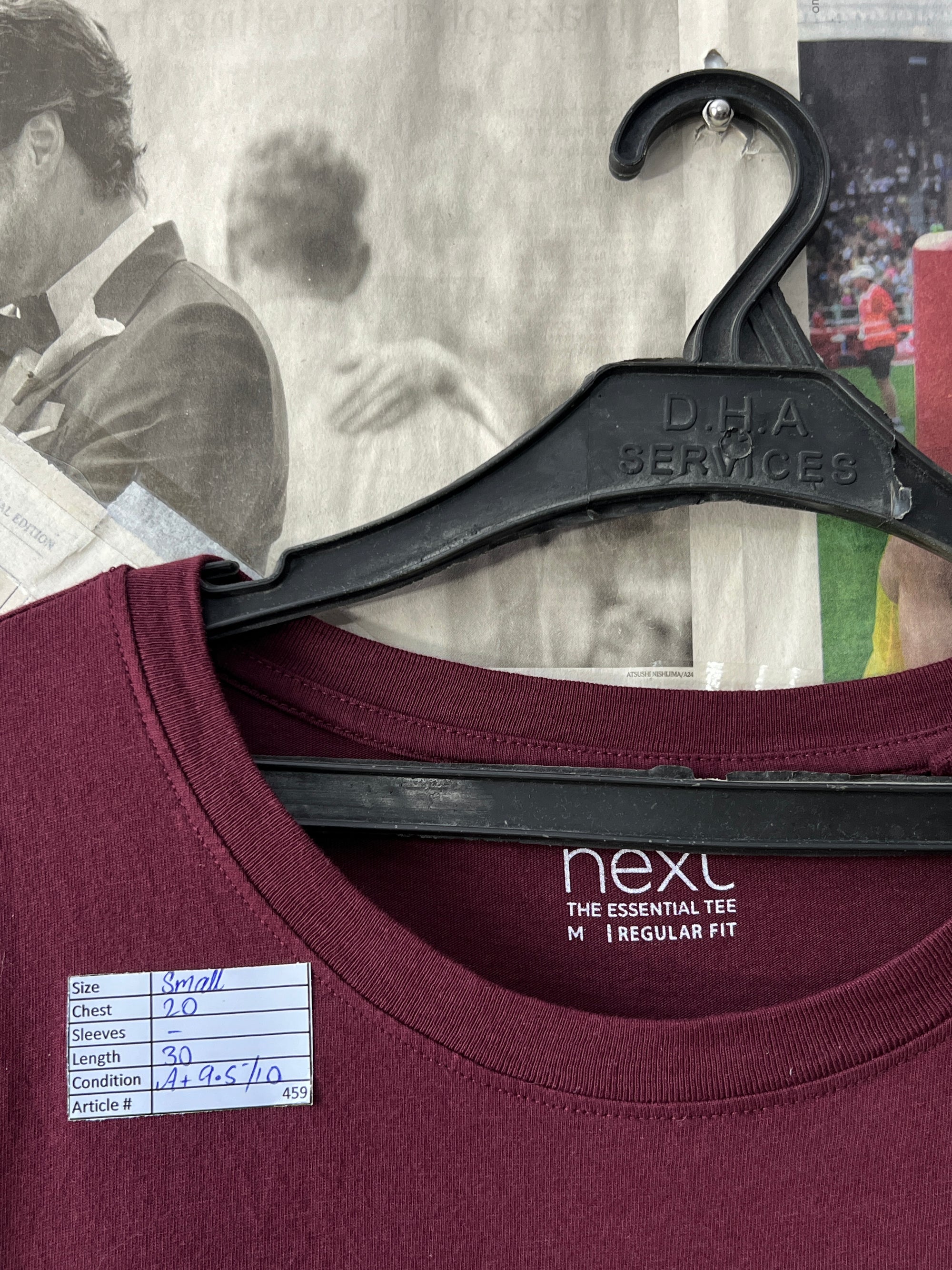 Next® Small | Chest: 20" | Maroon | T-Shirt | 459 - Genuine Maal