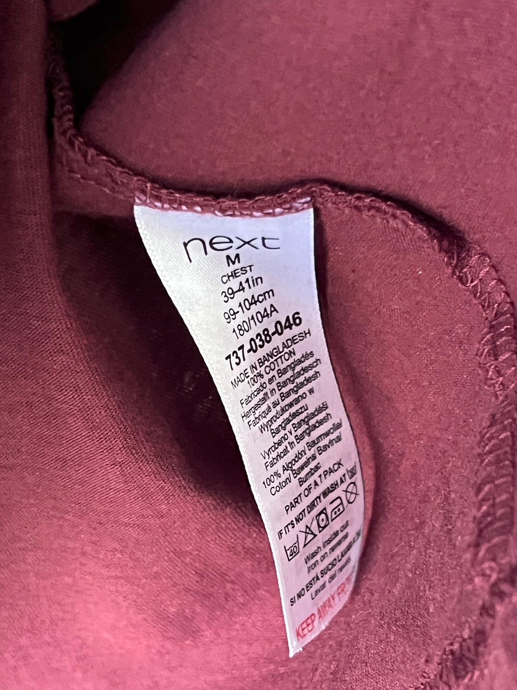 Next® Small | Chest: 20" | Maroon | T-Shirt | 459 - Genuine Maal