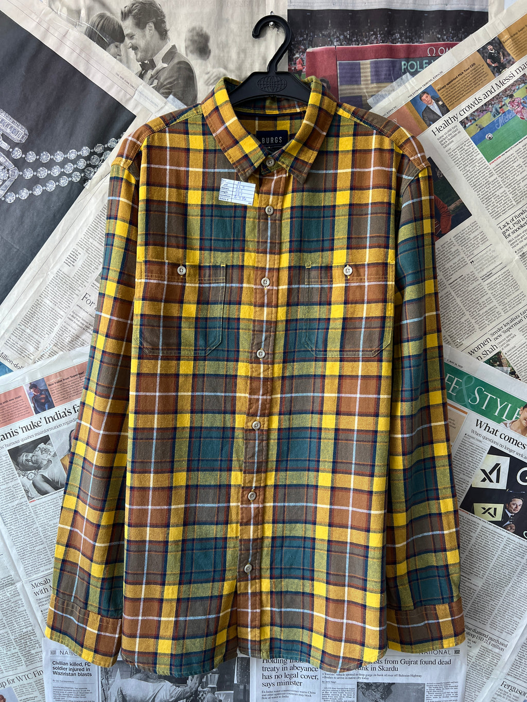 Burgs® Medium | Chest: 22.5" | Mustard | Winter | Shirt | 443 - Genuine Maal