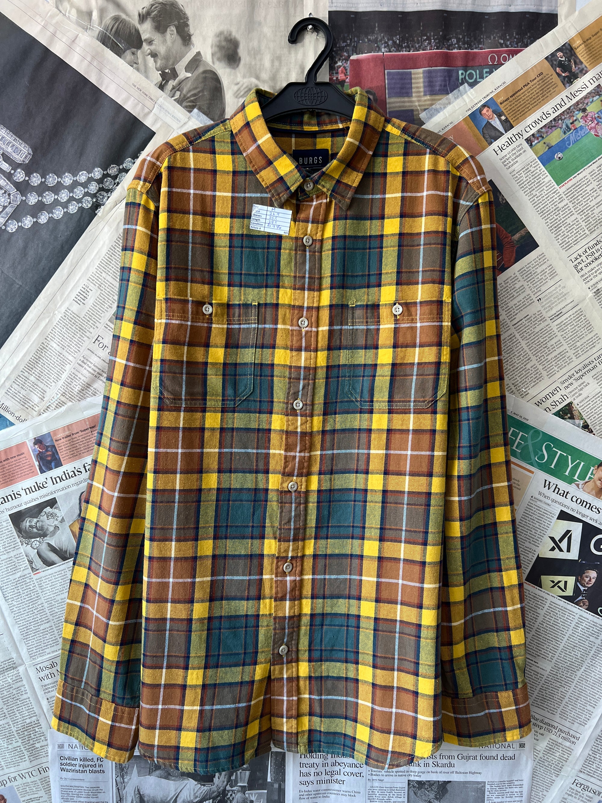 Burgs® Medium | Chest: 22.5" | Mustard | Winter | Shirt | 443 - Genuine Maal