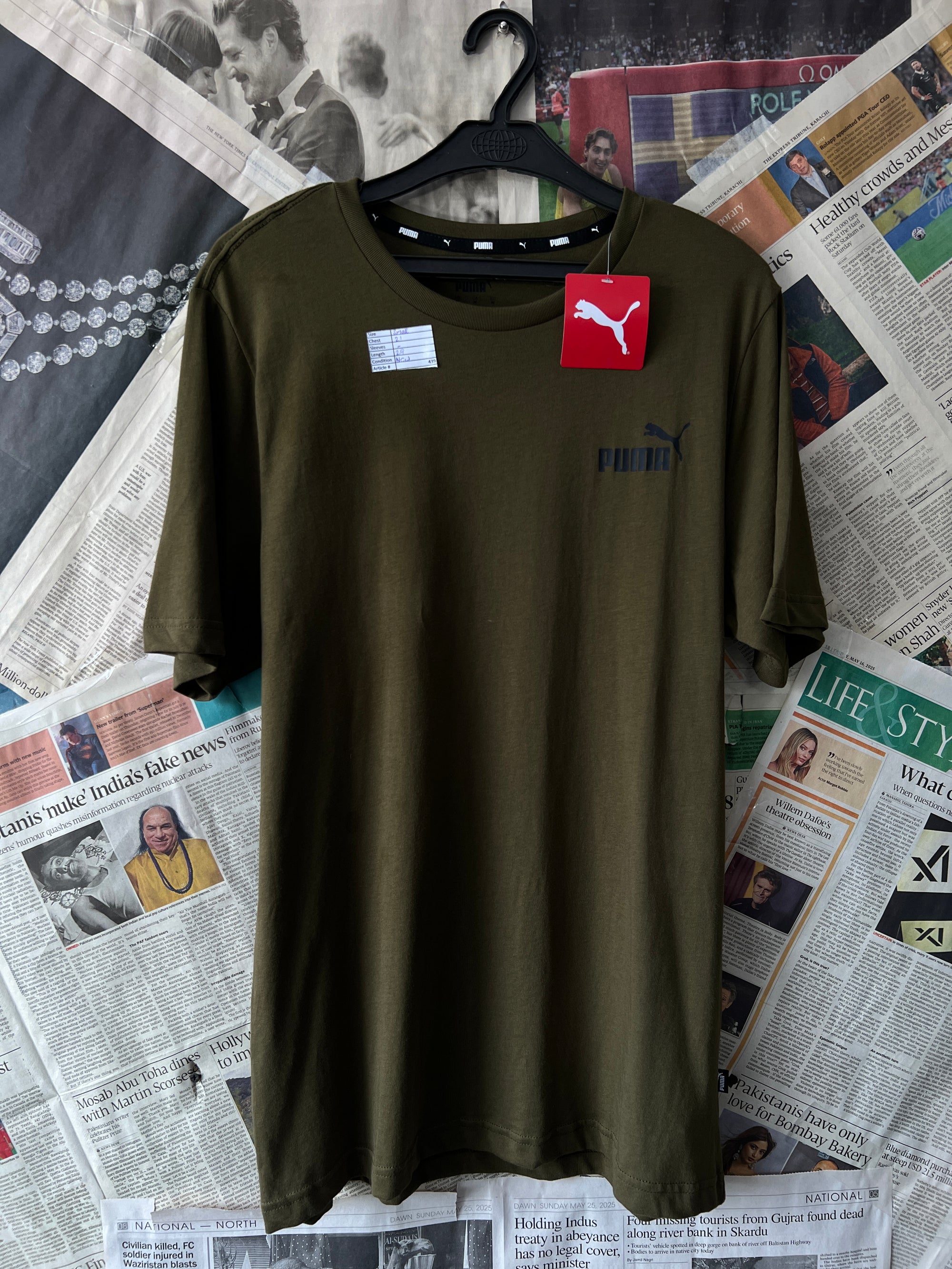 P*ma® Small | Chest: 21" | Dark Olive | T-Shirt | 439 - Genuine Maal