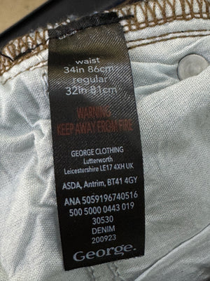 George® Waist: 34" | Blue | Slim Fit Denim Pants | Cotton - Elastane | 2364 - Genuine Maal