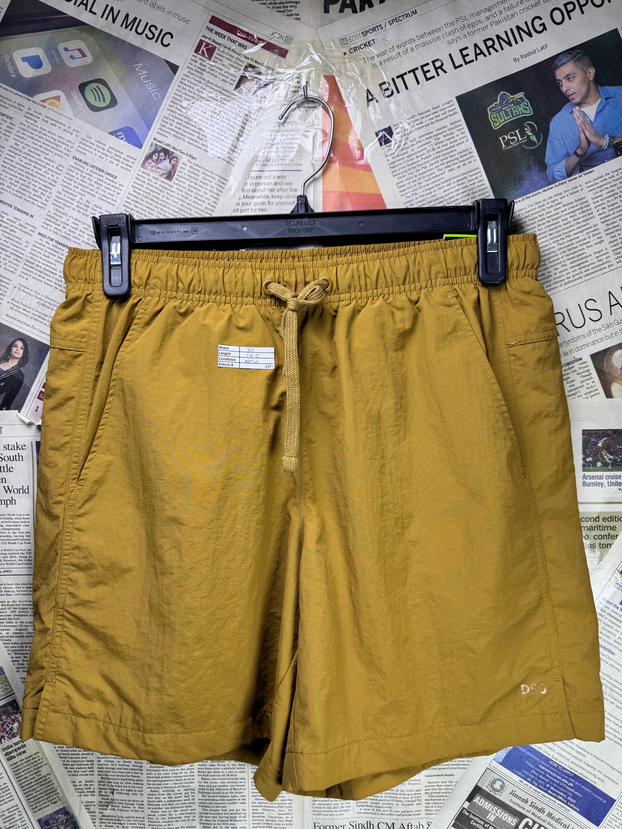 DSG® Waist: 30" | Mustard | Swimming Shorts | Inner: Mesh | Nylon | 1194 - Genuine Maal